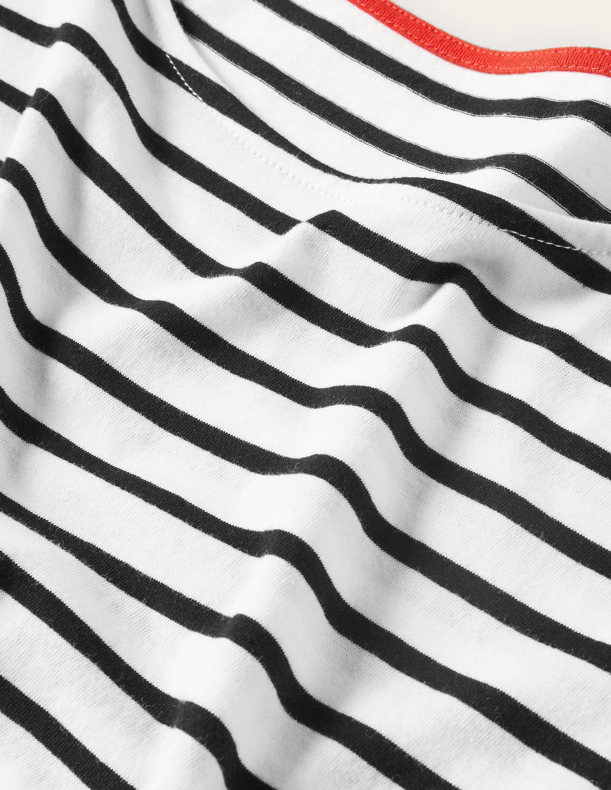 Kurzärmliges Bretonshirt-Naturweiß/Schwarz, Gestreift - Image 6