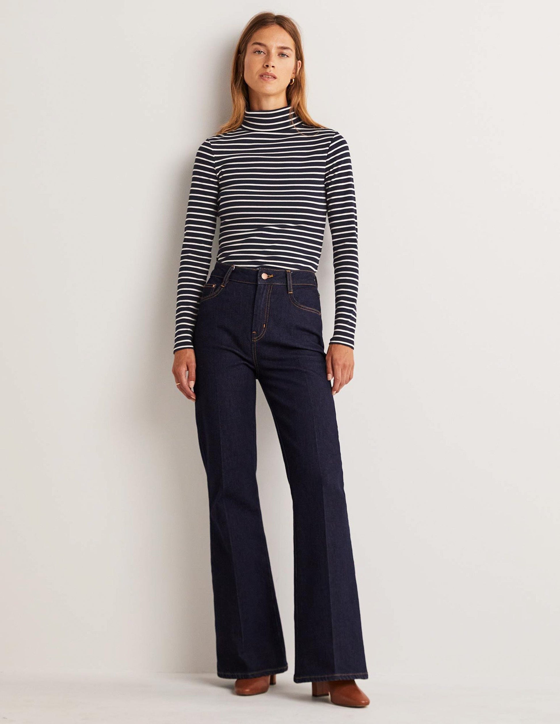 Basic-Rollkragenoberteil-Navy/Naturweiß, Gestreift-5