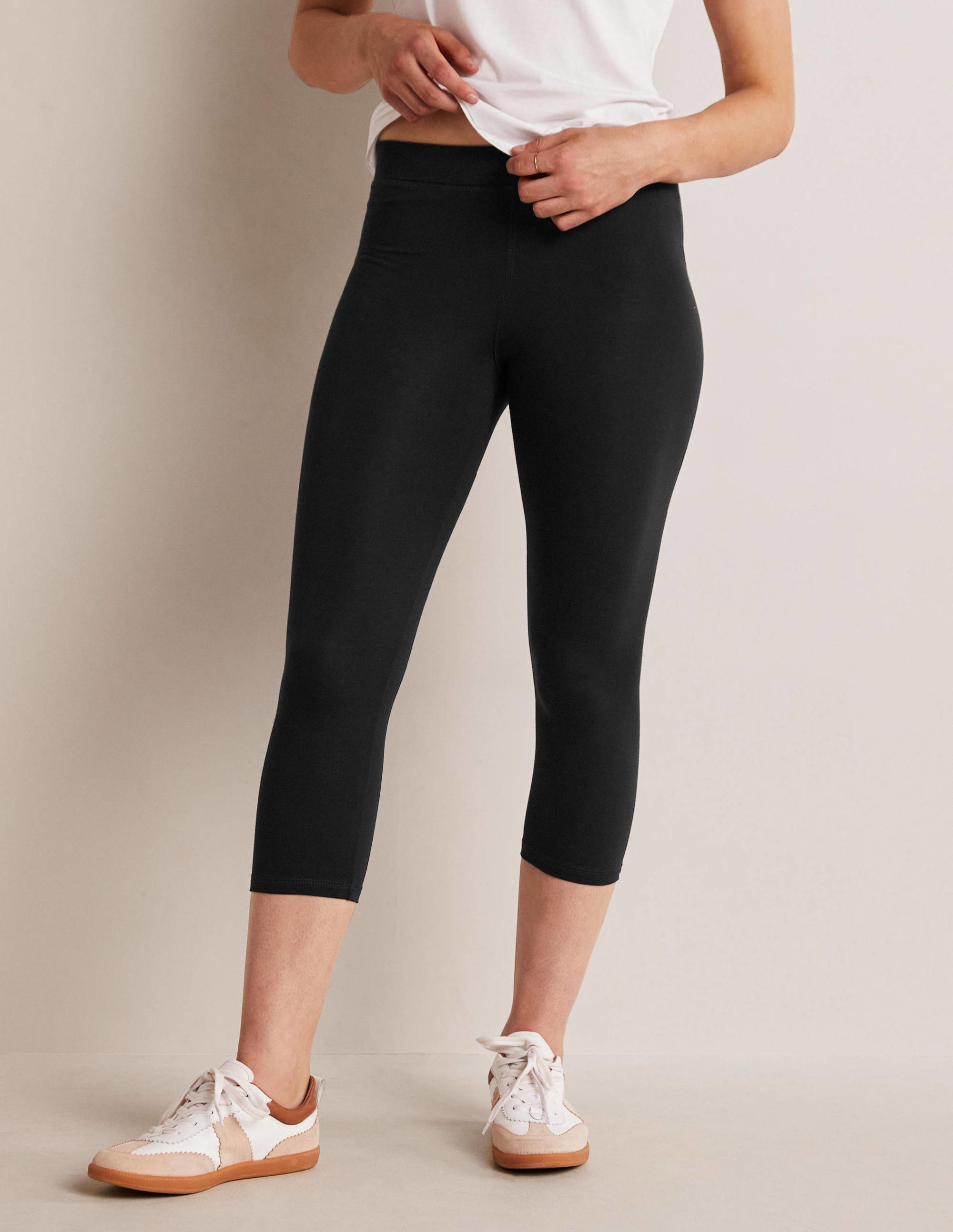 7/8-Jerseyleggings mit hoher Taille-Schwarz - Image 8