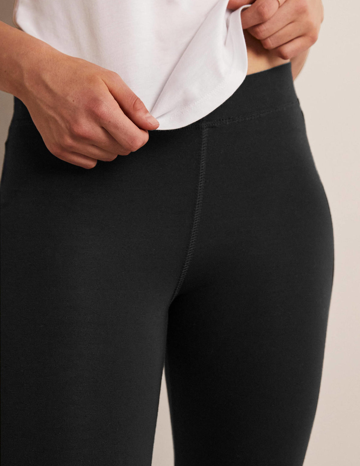 7/8-Jerseyleggings mit hoher Taille-Schwarz - Image 2