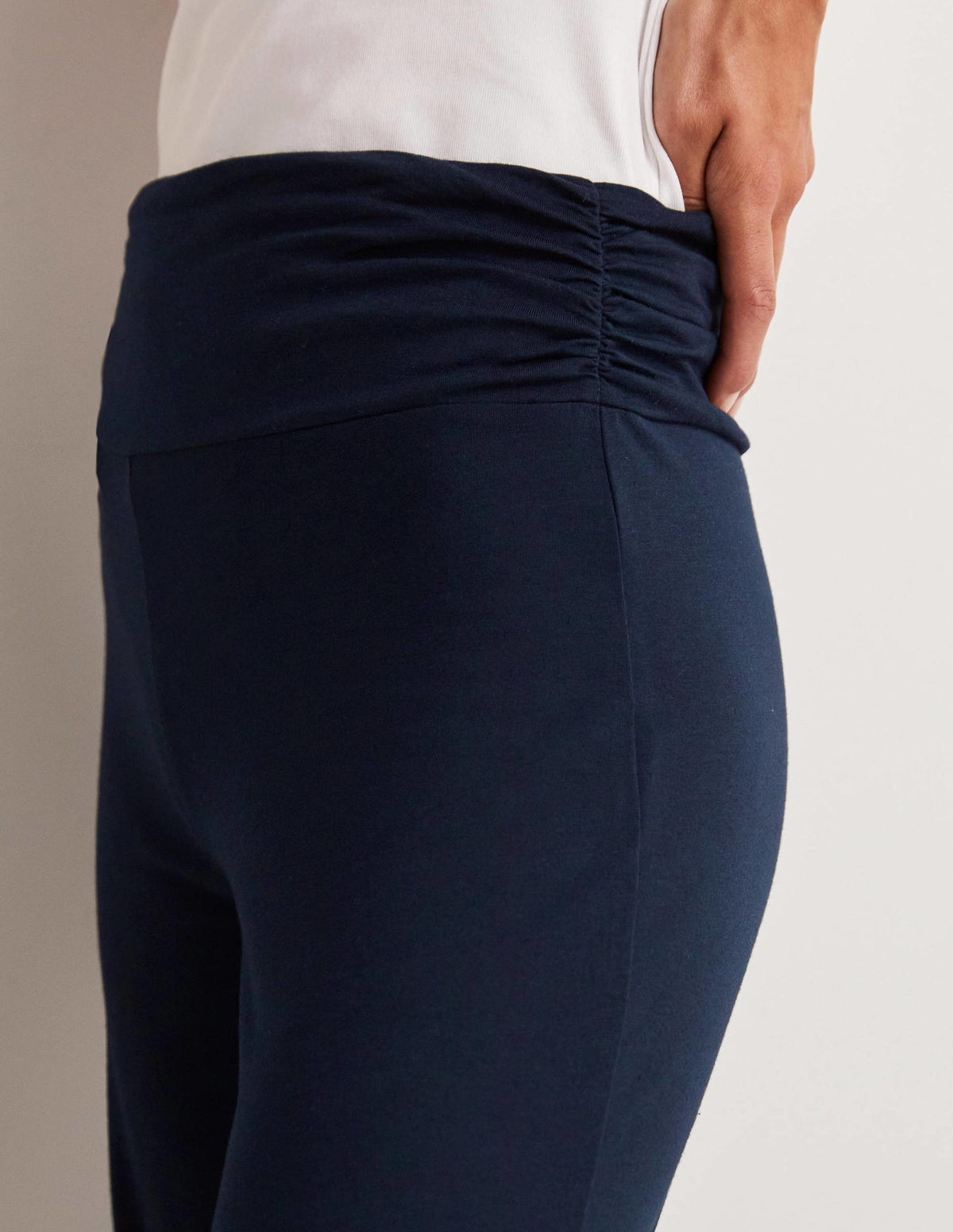 Jerseyhose mit weitem Bein-Marineblau-2
