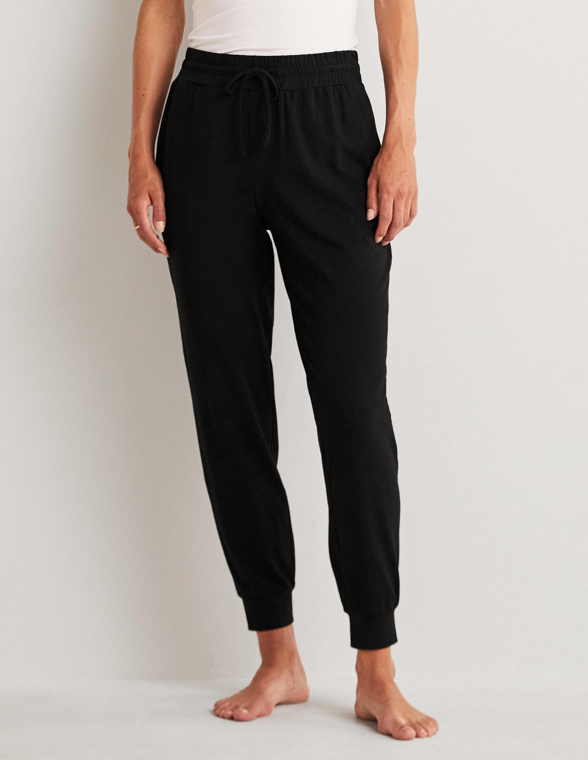 Jersey-Jogginghose mit Bündchen-Schwarz-7