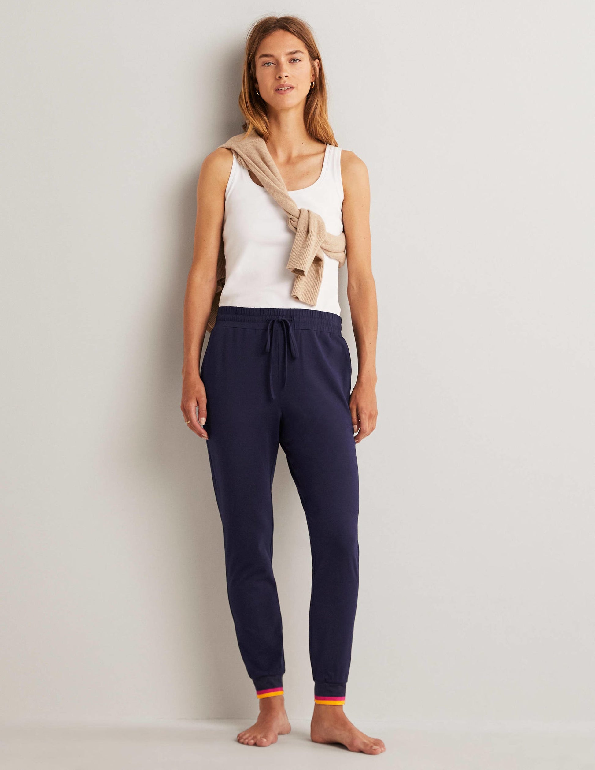 Jersey-Jogginghose mit Bündchen-Marineblau-6