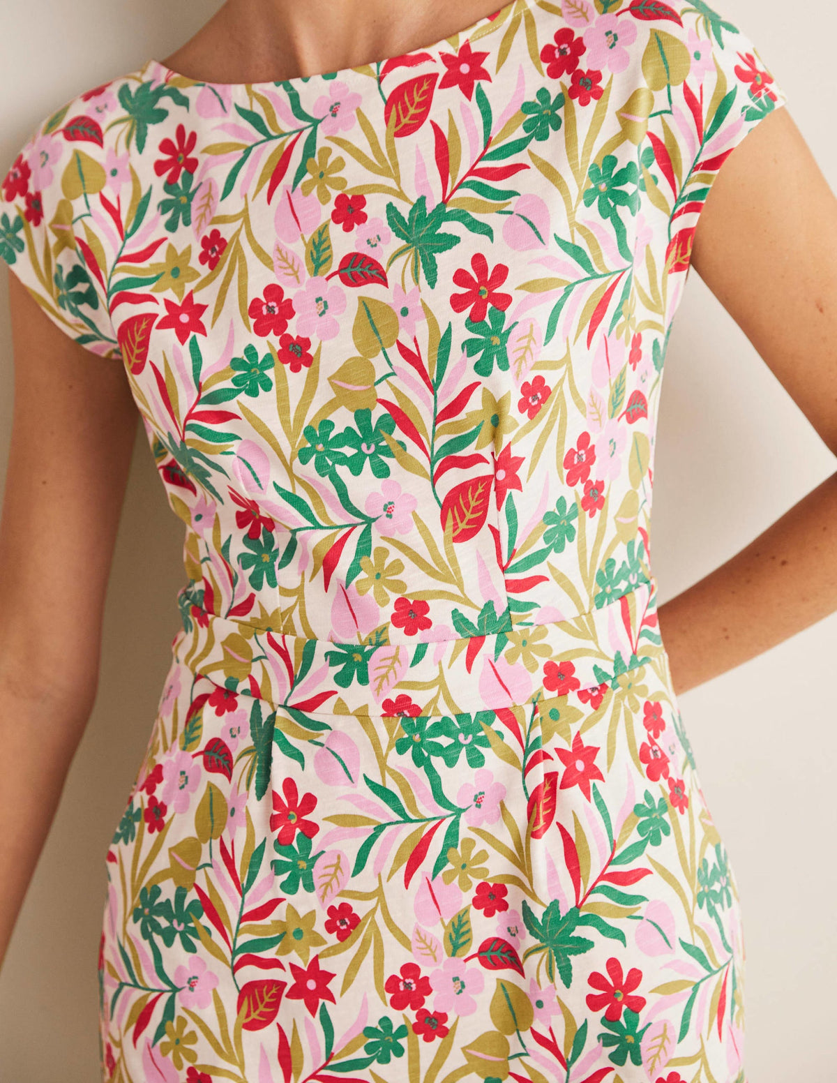 Florrie Jerseykleid-Bunt, Tropische Blätter - Image 9