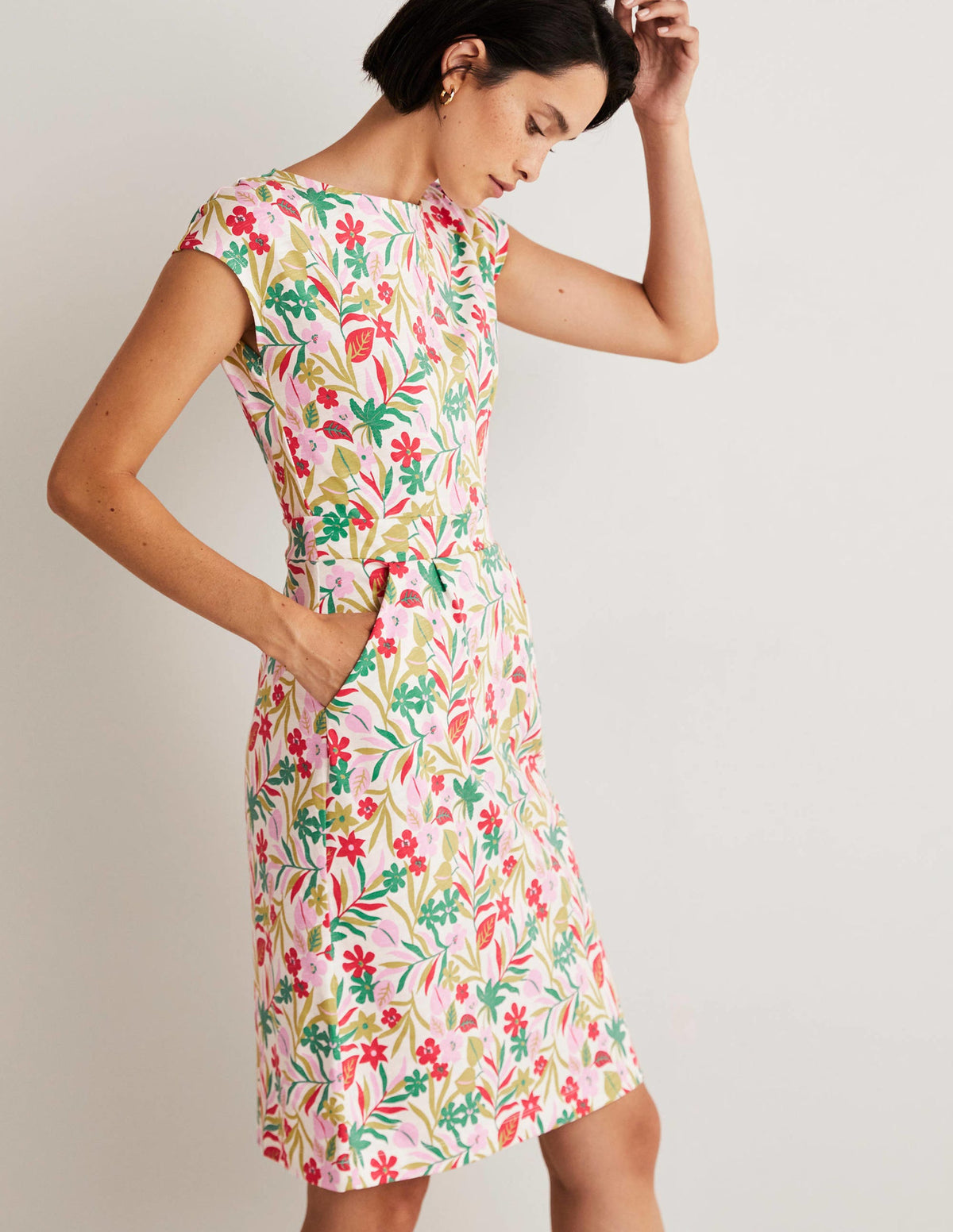 Florrie Jerseykleid-Bunt, Tropische Blätter - Image 10