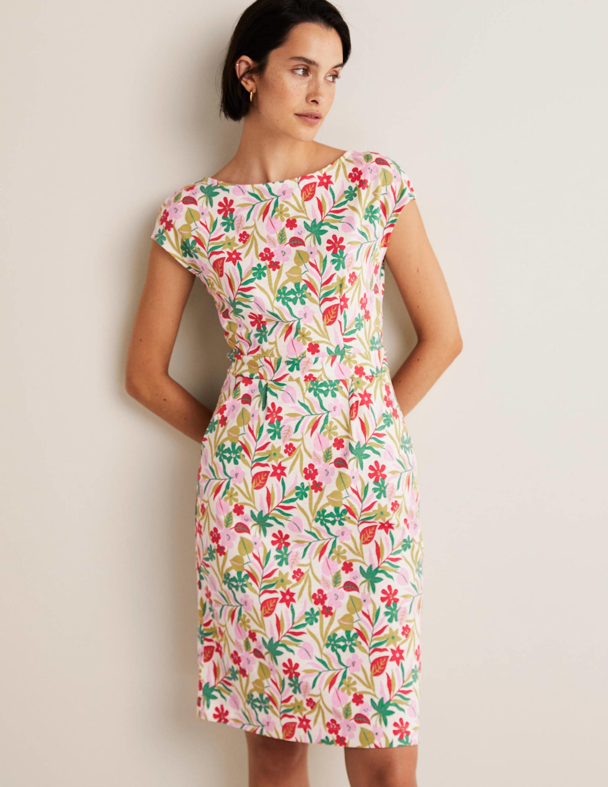 Florrie Jerseykleid-Bunt, Tropische Blätter - Image 6