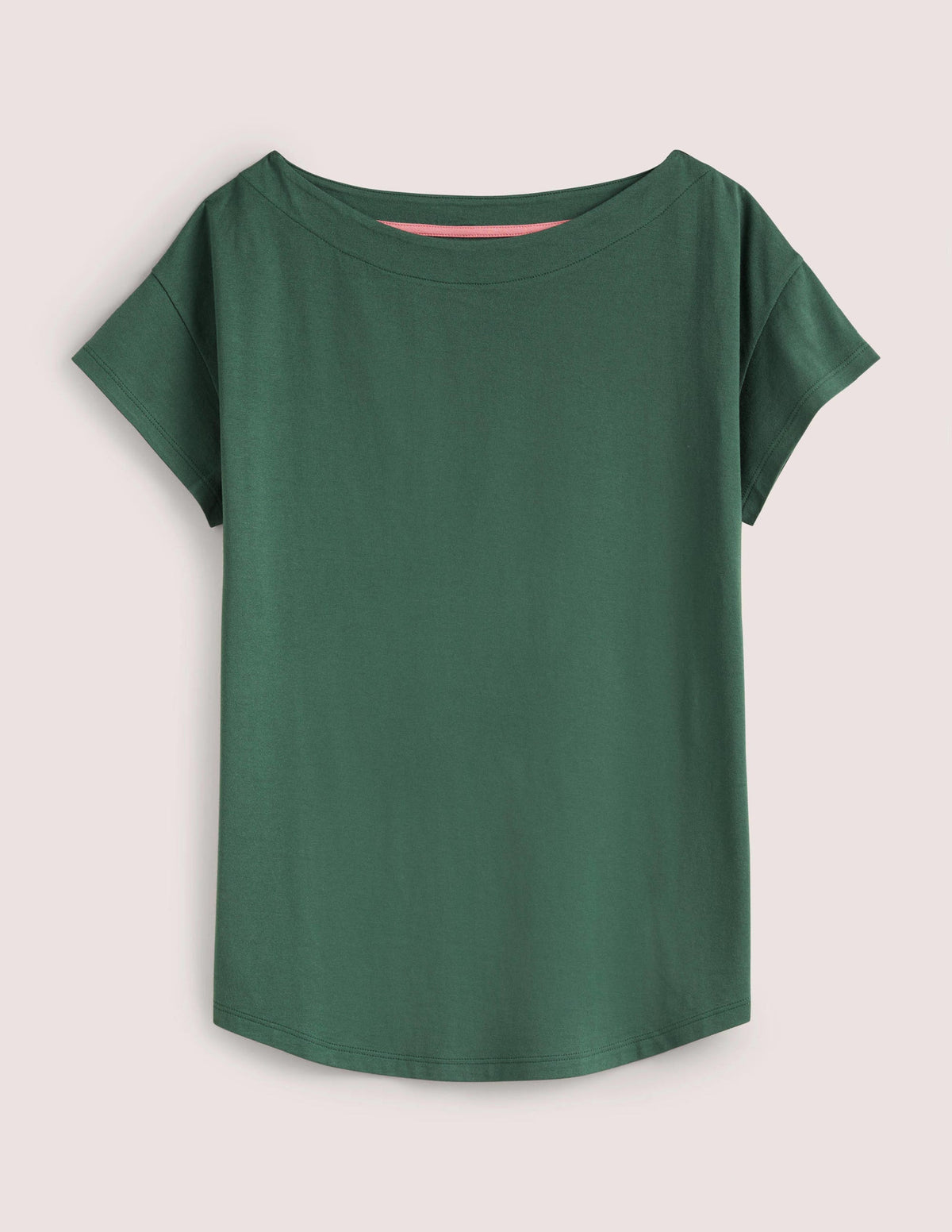 T-shirt à col bateau ultra-doux-Vert trekking-5