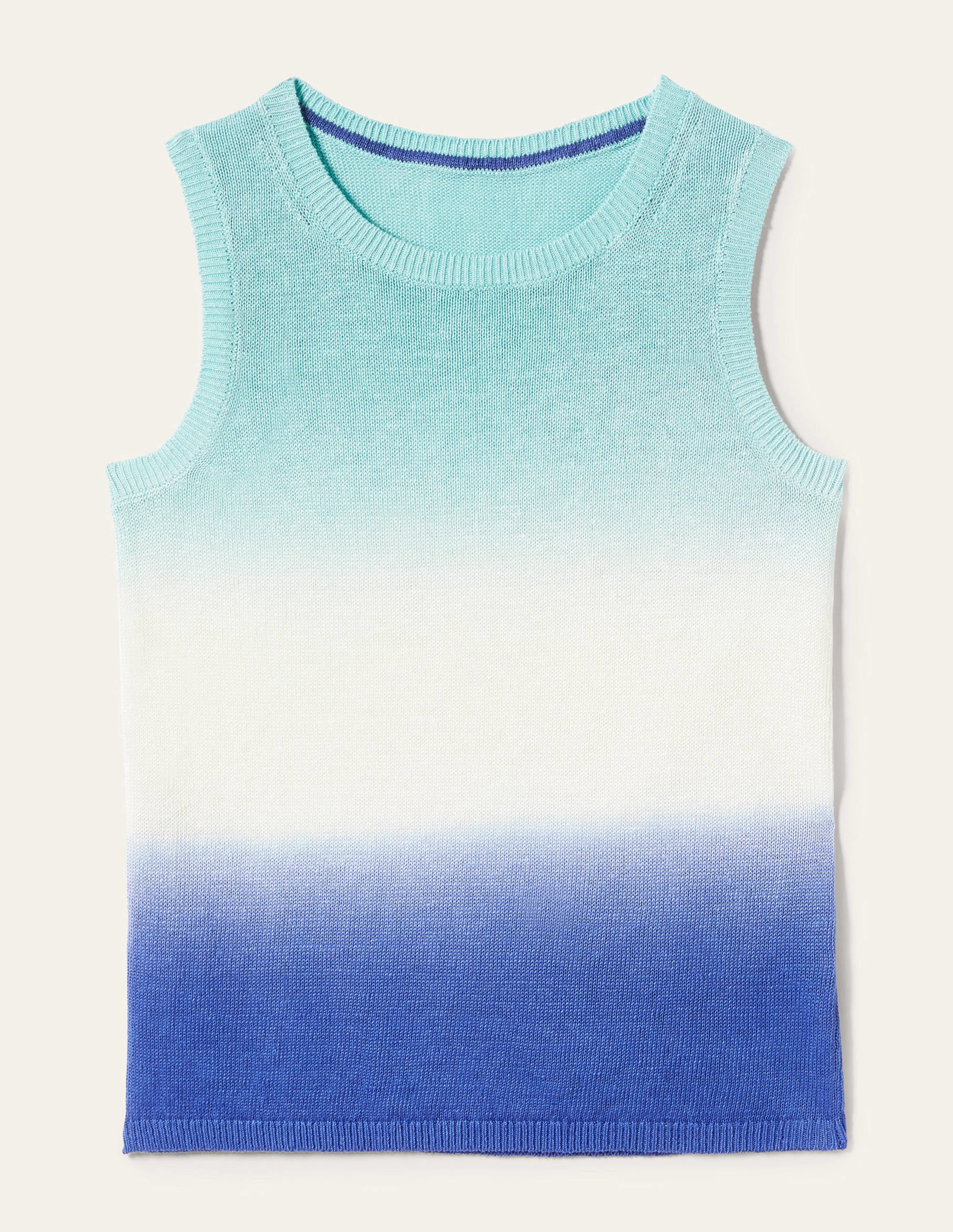 Dip-Dye Linen Vest-Blues Ombre - Image 13