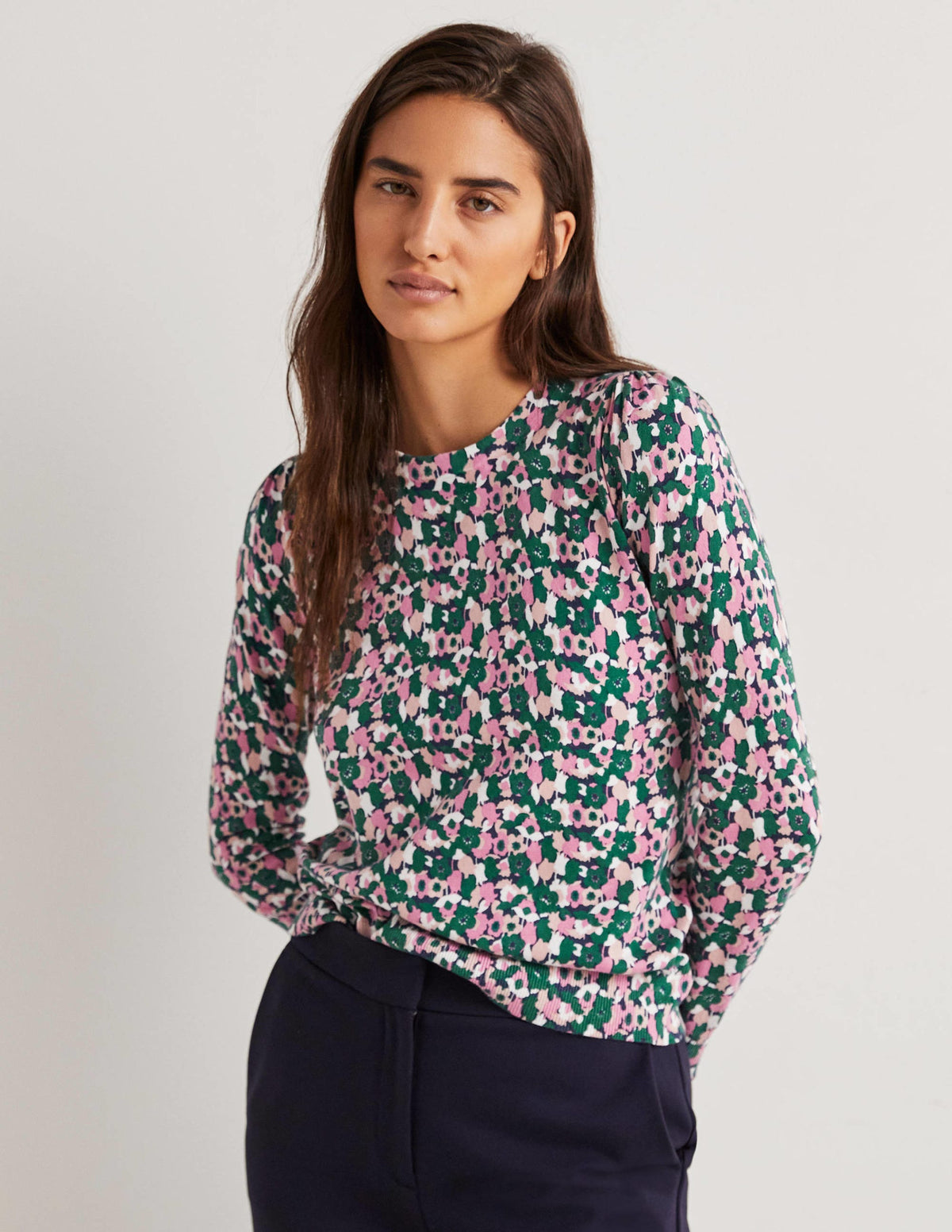Baumwollpullover mit Rundhalsausschnitt-Wildrose, Tulpen - Image 4