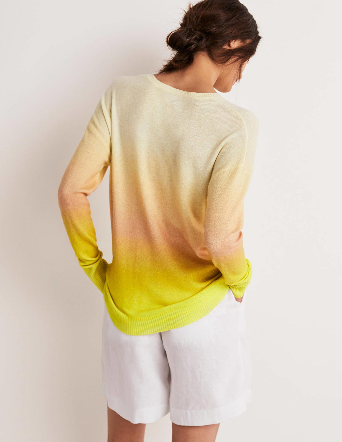 Pull Margot en cachemire-Dégradé rose/jaune-3