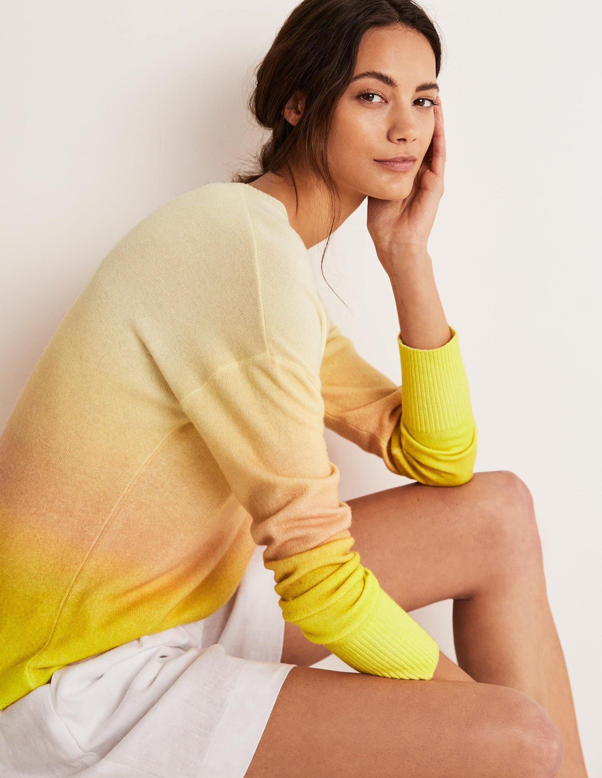 Pull Margot en cachemire-Dégradé rose/jaune - Image 4