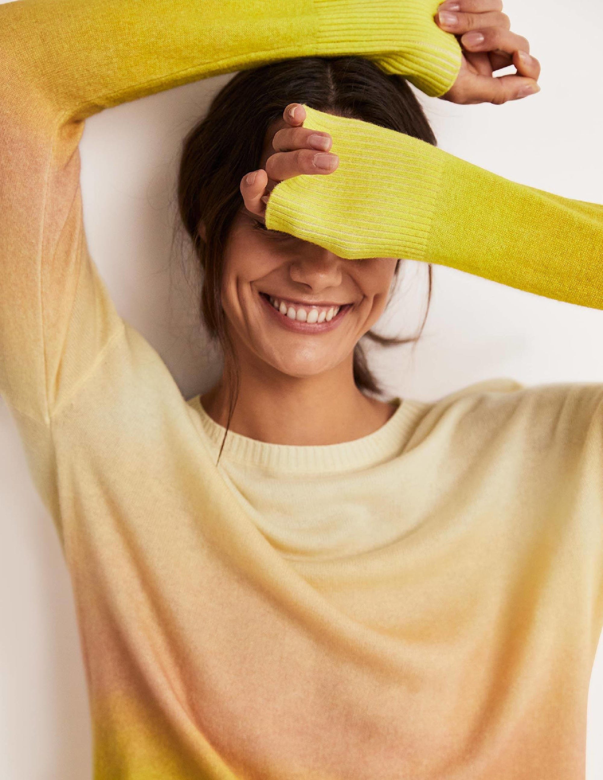 Pull Margot en cachemire-Dégradé rose/jaune - Image 5