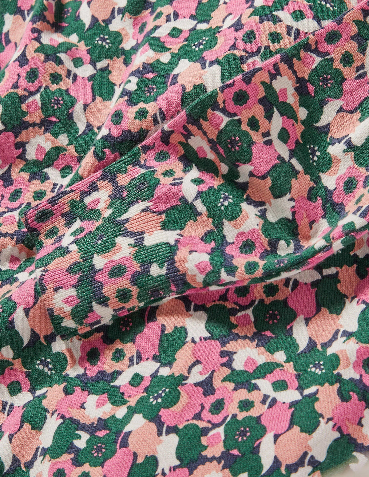 Baumwollpullover mit V-Ausschnitt-Wildrose, Tulpen-5