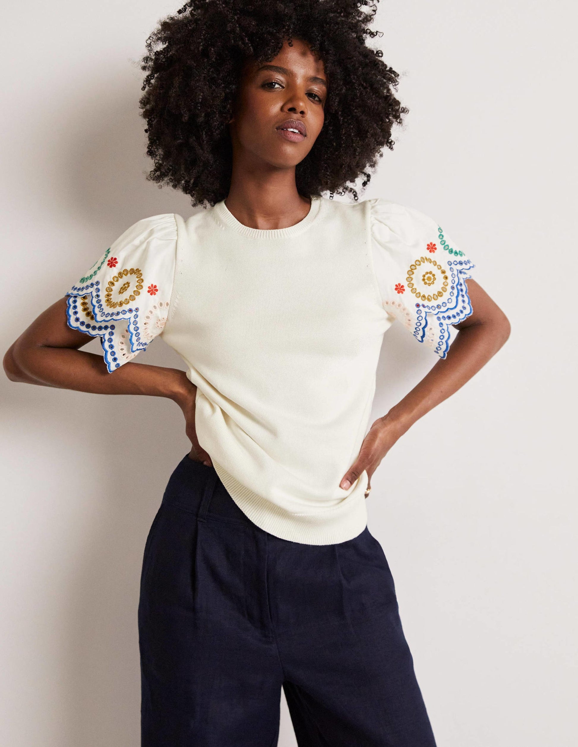 Strickshirt mit Ärmeldetail-Naturweiß-5