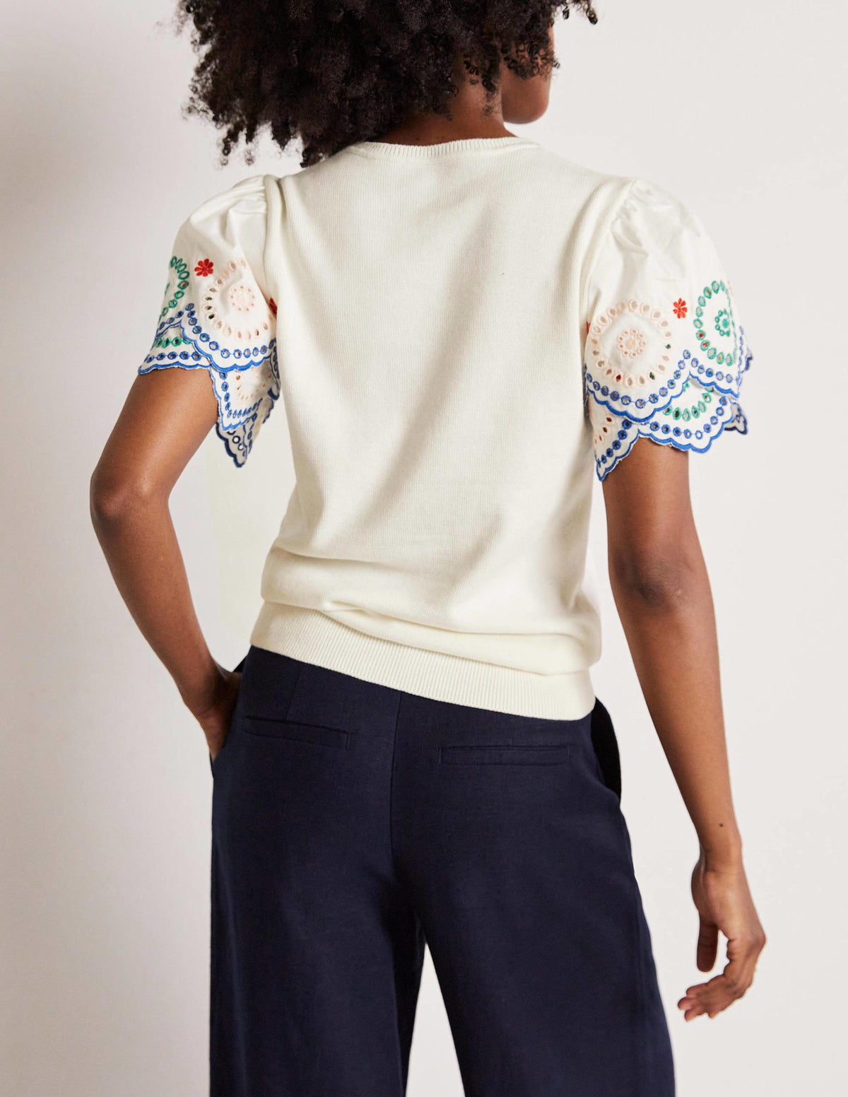 Strickshirt mit Ärmeldetail-Naturweiß-3