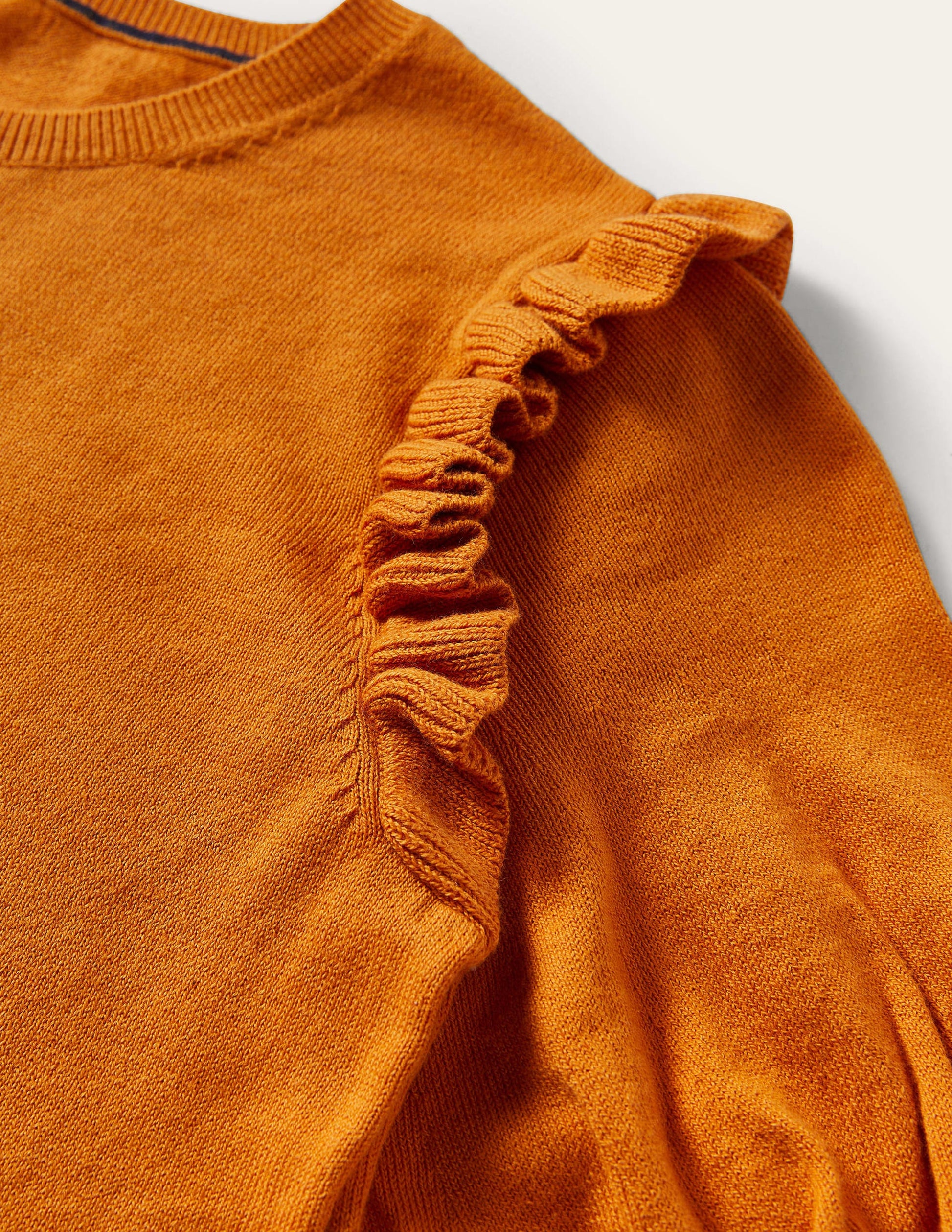 Baumwollcardigan mit Rüschenschultern-Wüstensonnenorange-8
