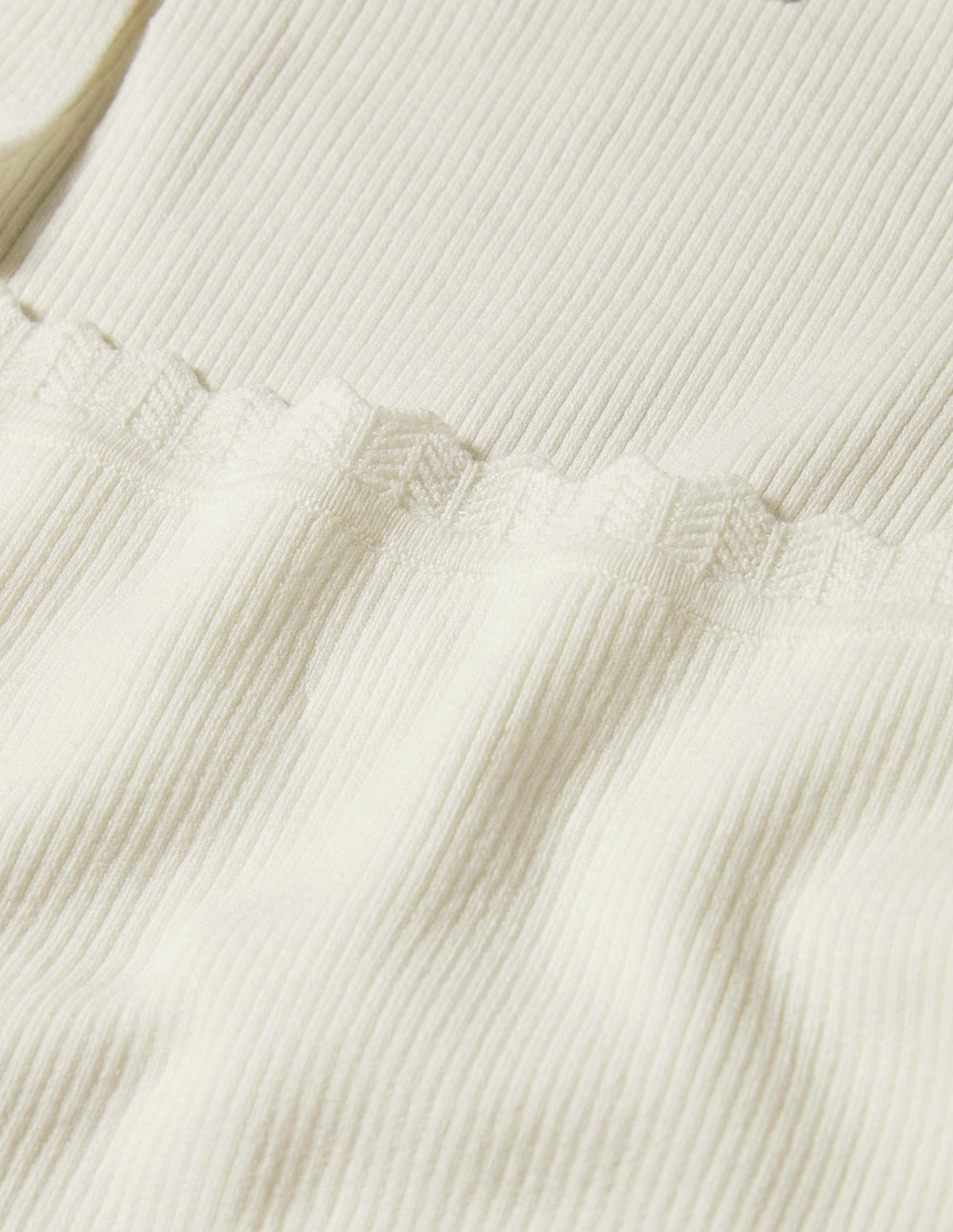 Ribbed Square Neck Knitted Top-Ivory - Image 5