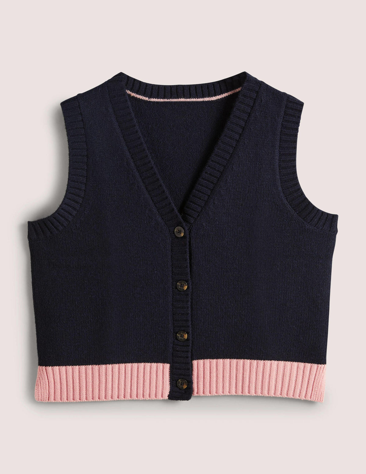 Débardeur en maille boutonné-Bleu marine, milkshake-7