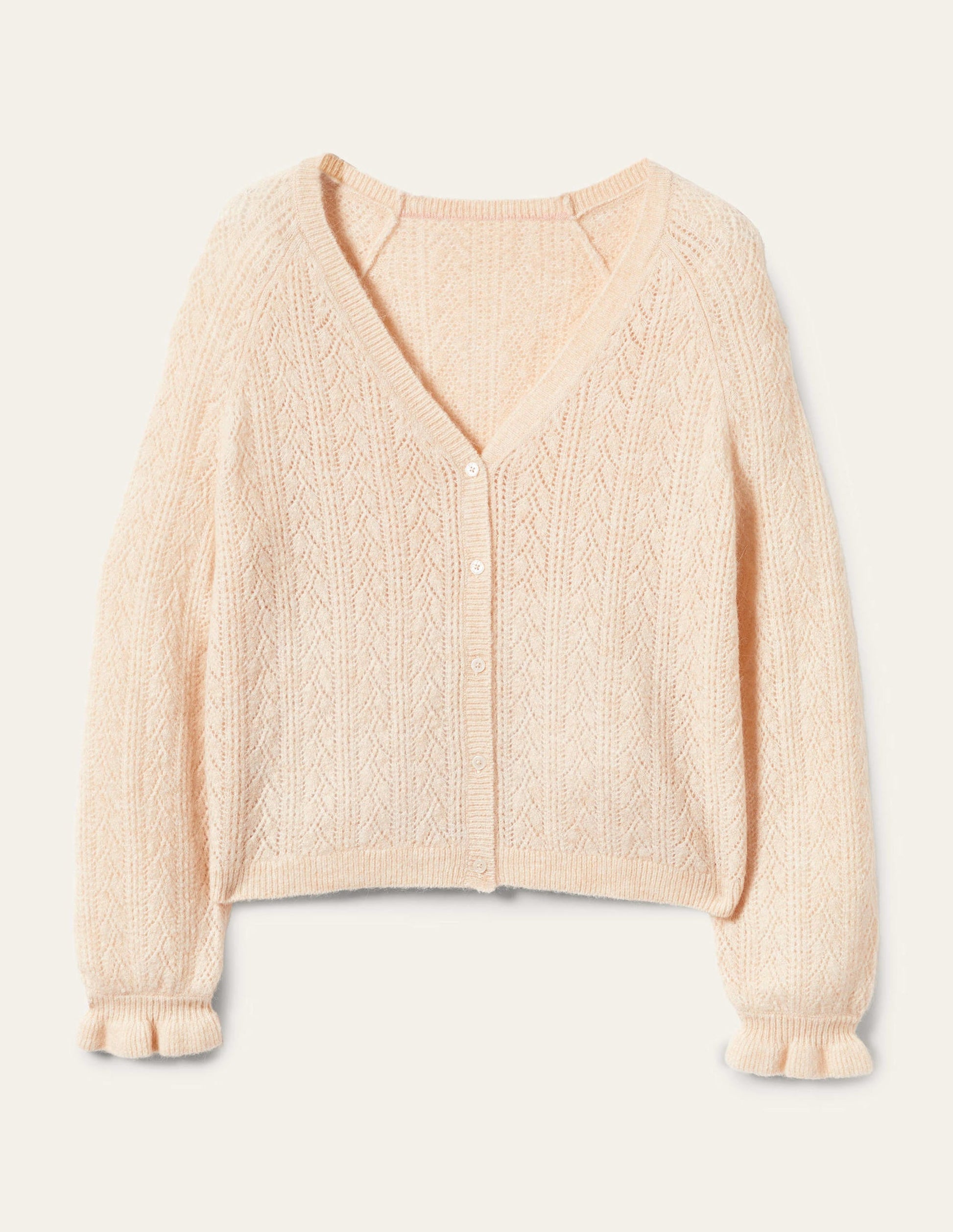 Flauschiger Pointelle-Cardigan-Seilbraun-11