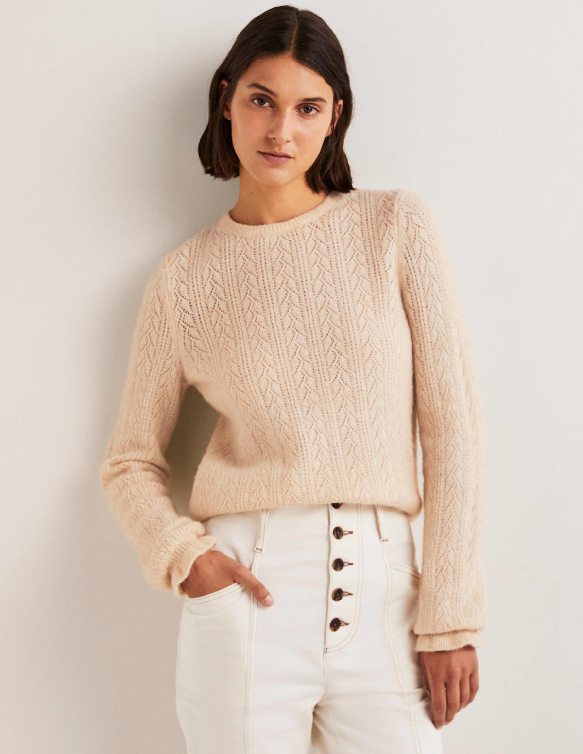 Pull duveteux en pointelle-Corde - Image 1