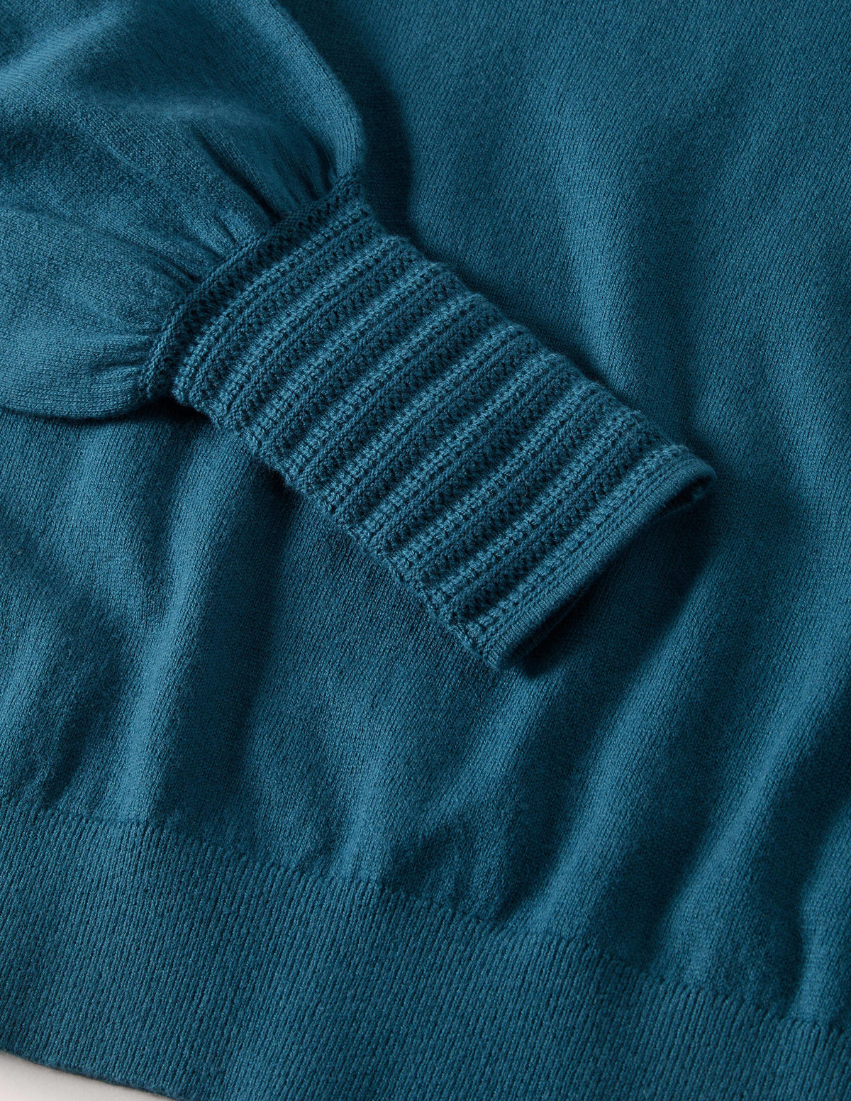 Pointelle-Pullover mit Detail-Dunkles Petrol-6