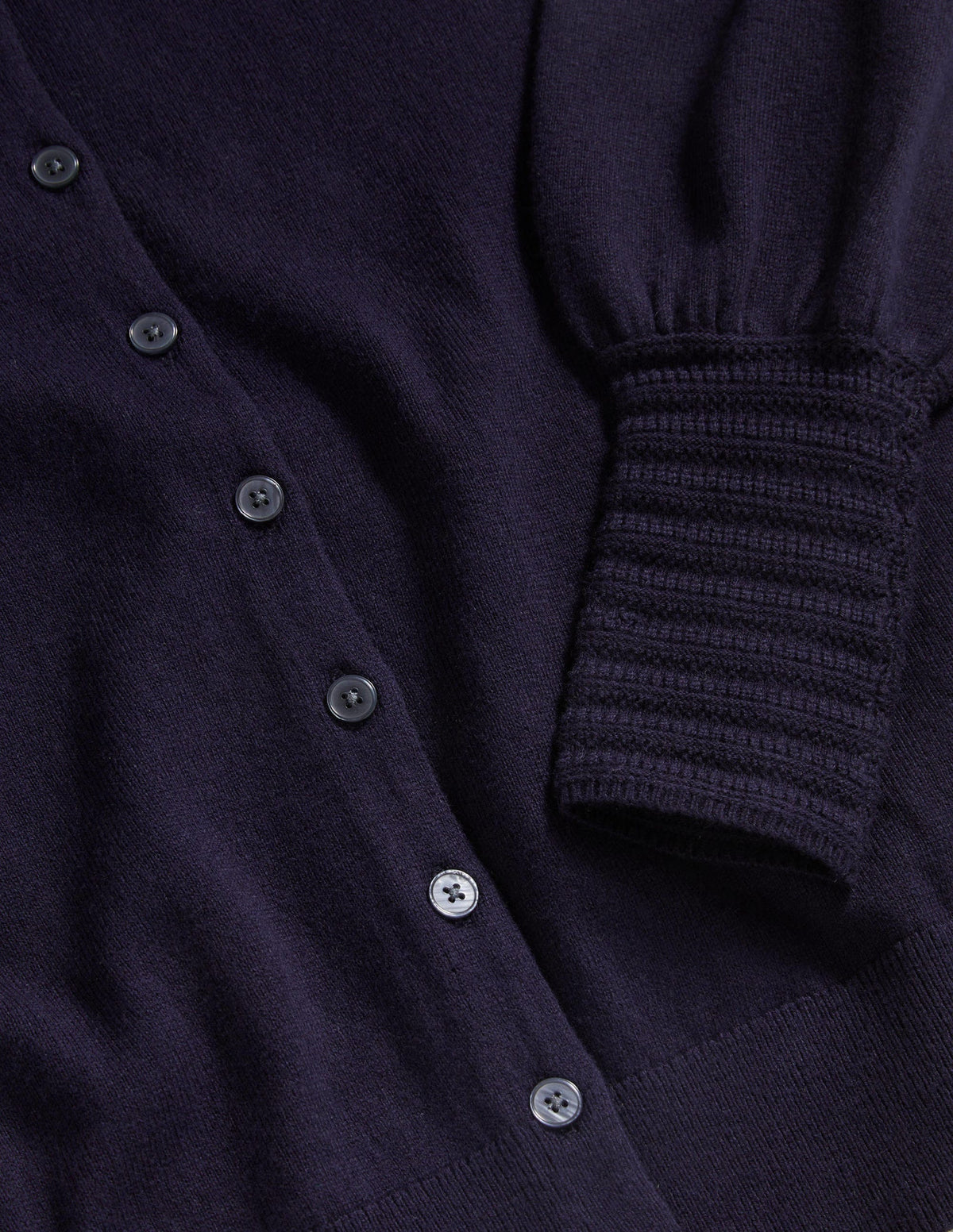 Cardigan à détails pointelle-Bleu marine - Image 5