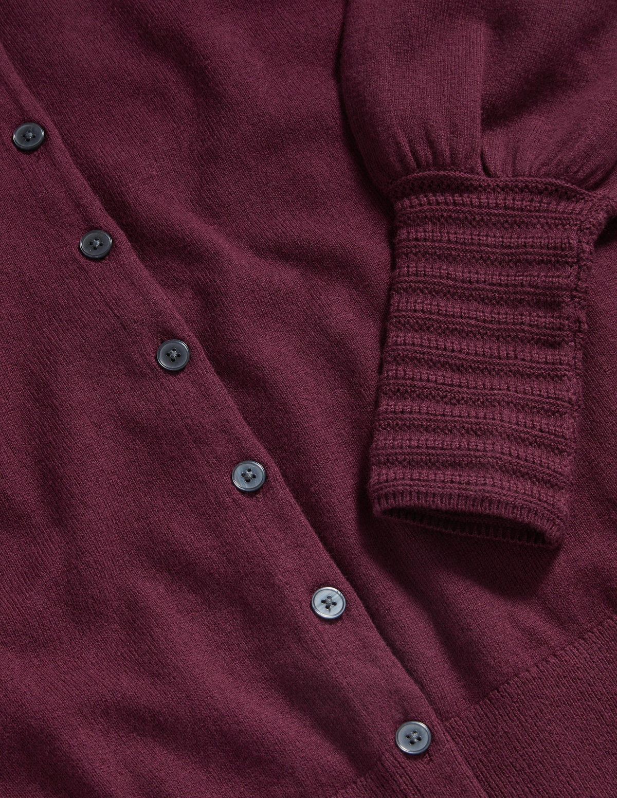 Cardigan mit Pointelle-Detail-Glühweinrot - Image 6