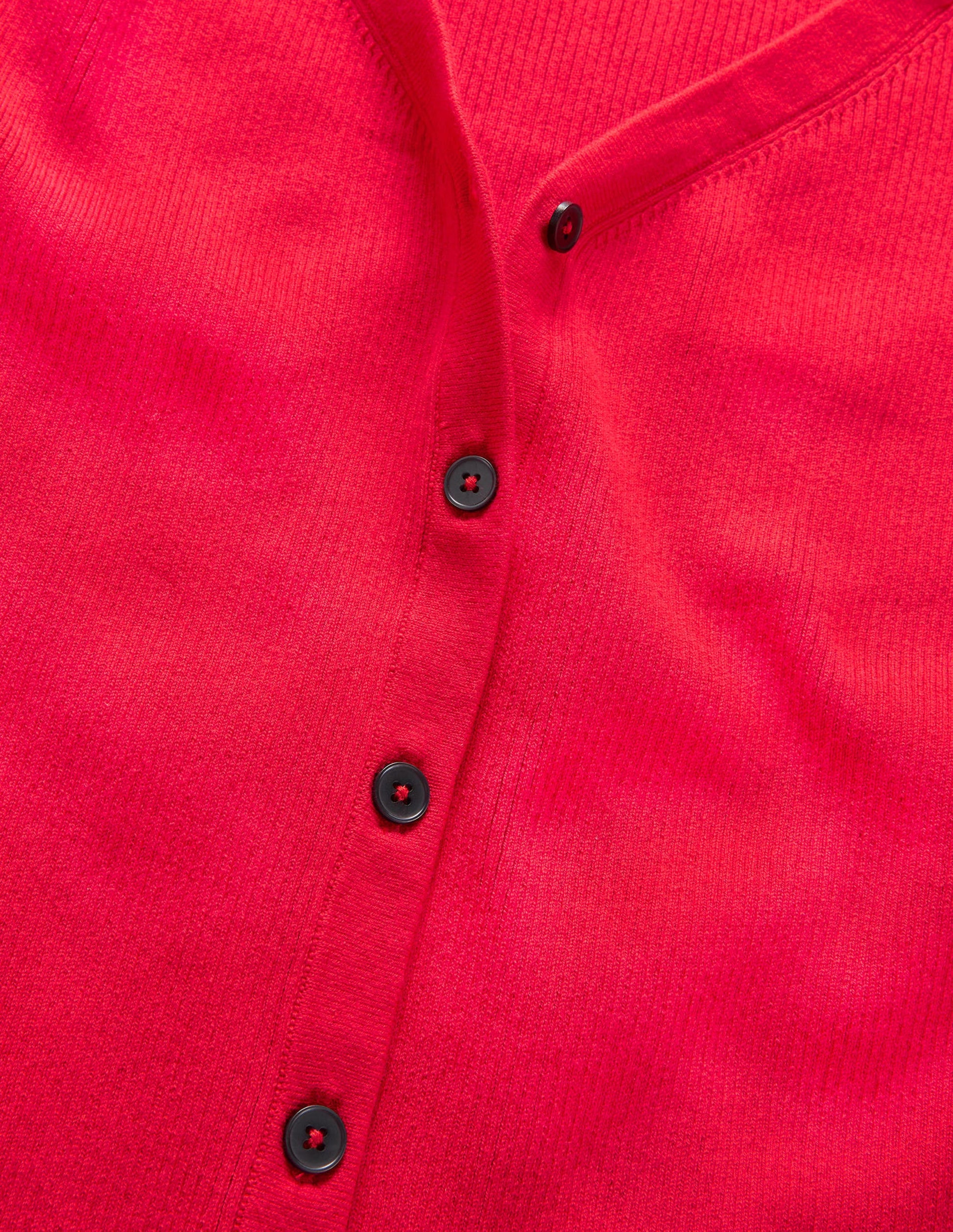 Gerippter Cardigan mit Herzausschnitt-Erdbeerkuchenrot-6