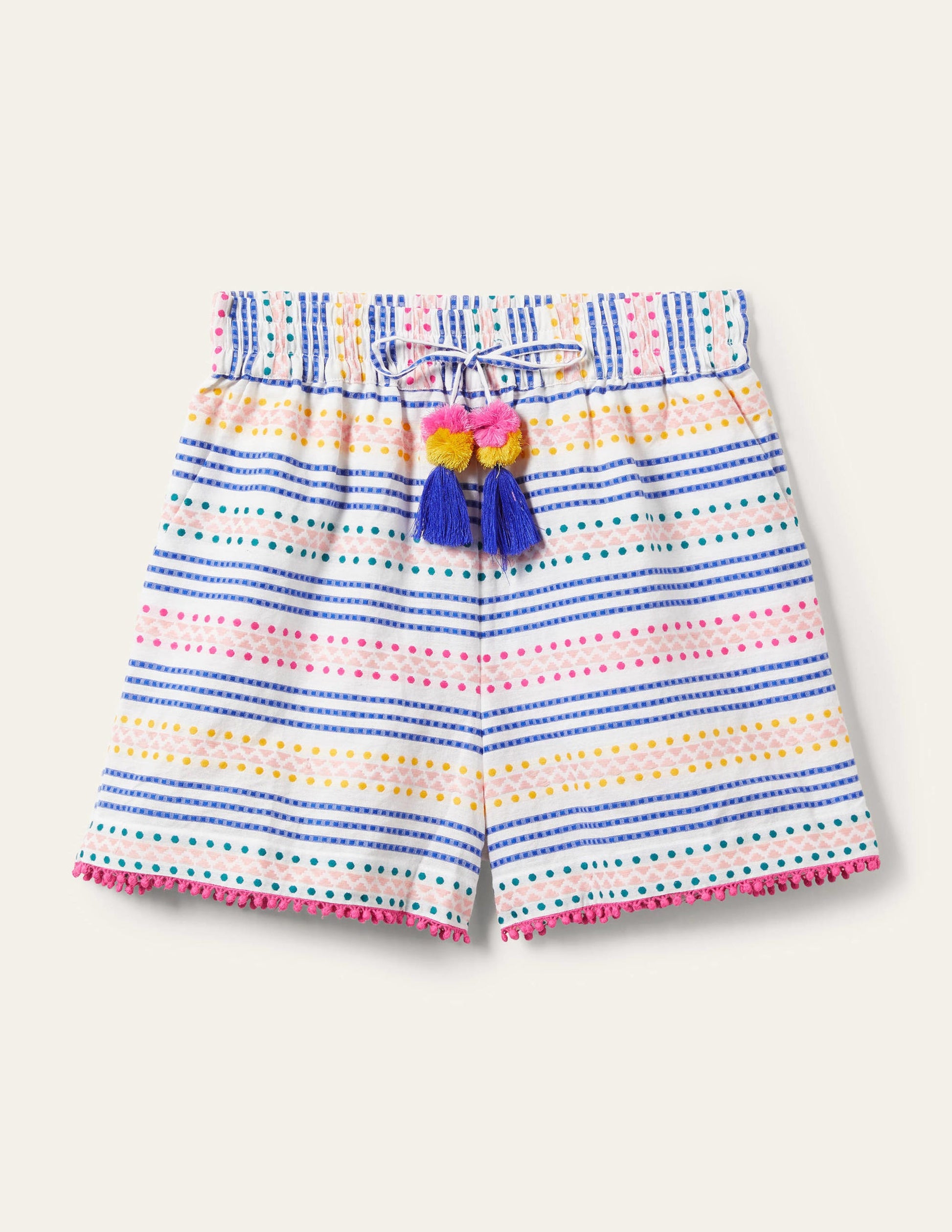 Baumwollshorts zum Hineinschlüpfen-Bunt, Punktestreifen-11