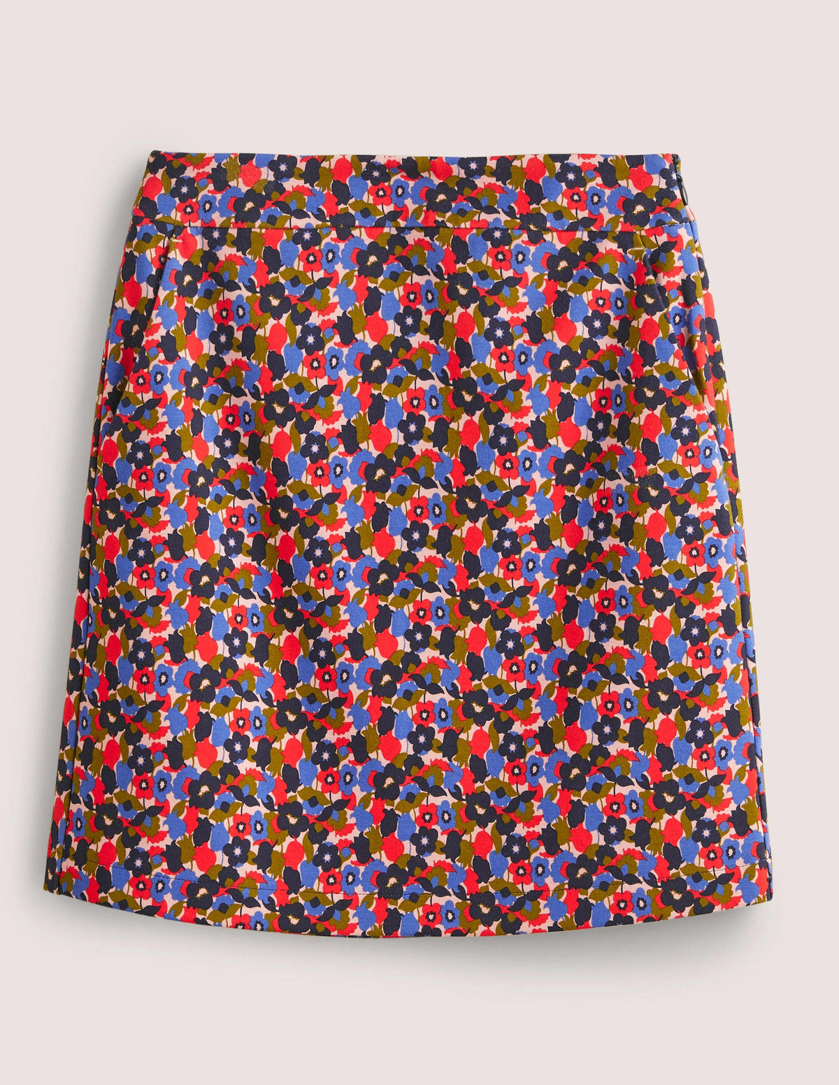 Ponte A-line Mini Skirt-Multi, Tulip Cluster-6