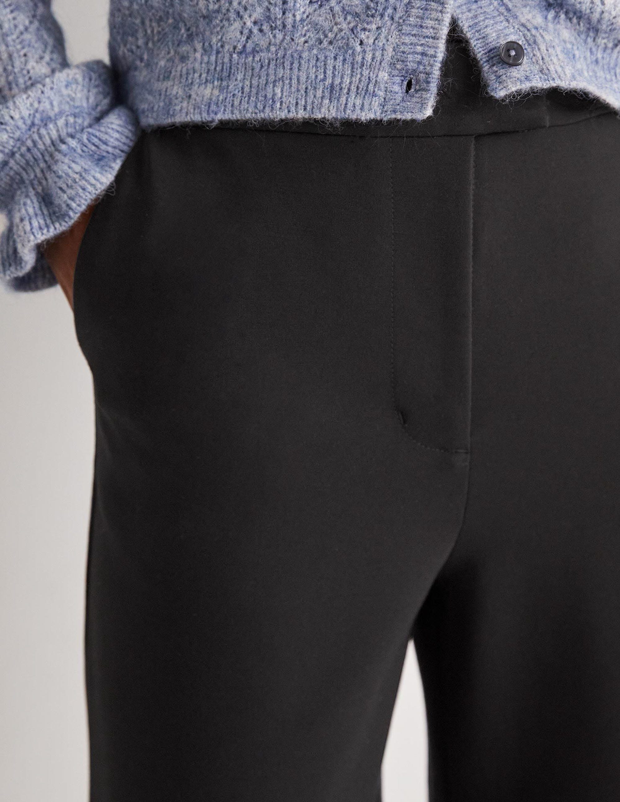 Jersey Wide Leg Culottes-Black - Image 2