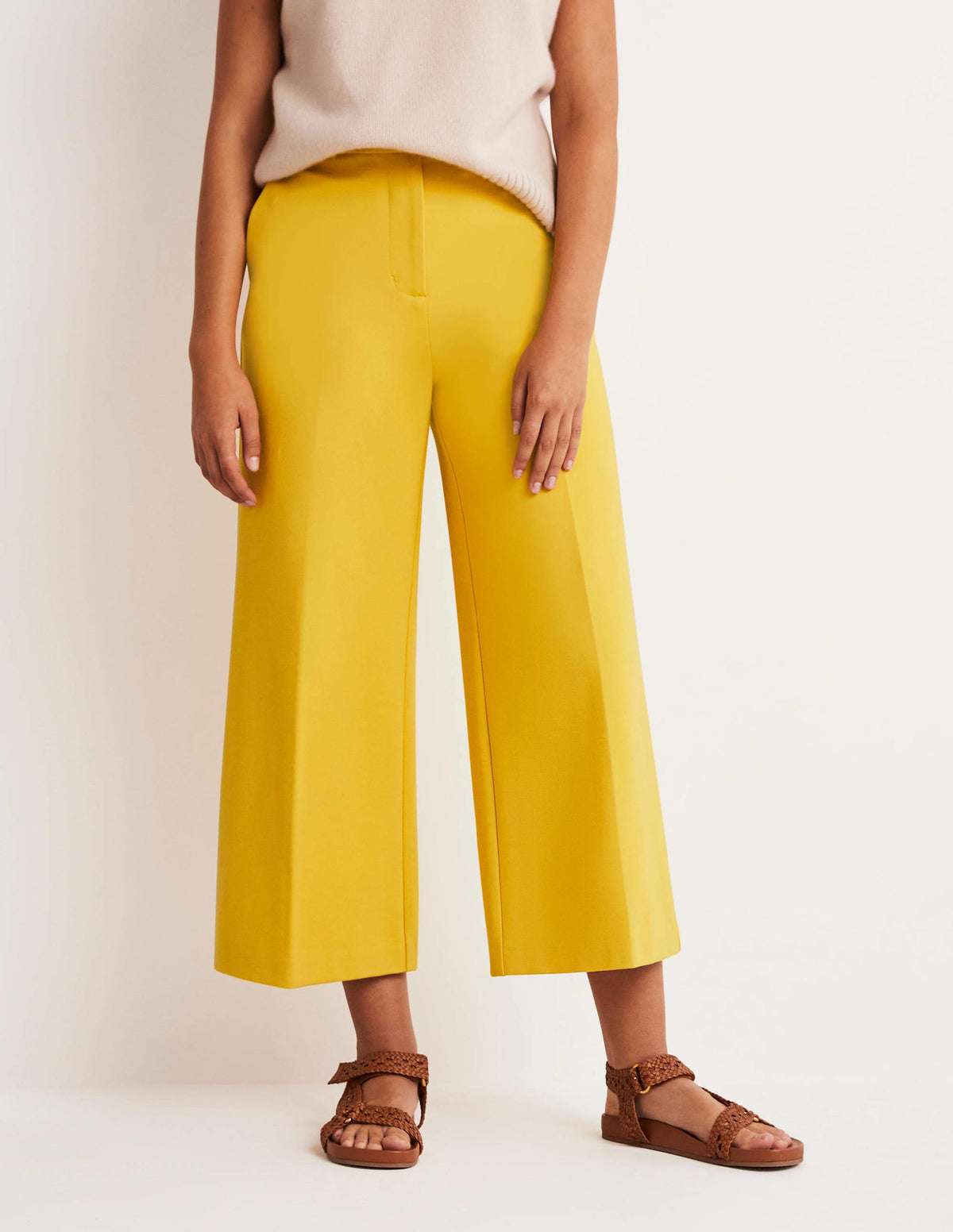 Jersey-Culotte mit weitem Bein-Honiggelb - Image 8