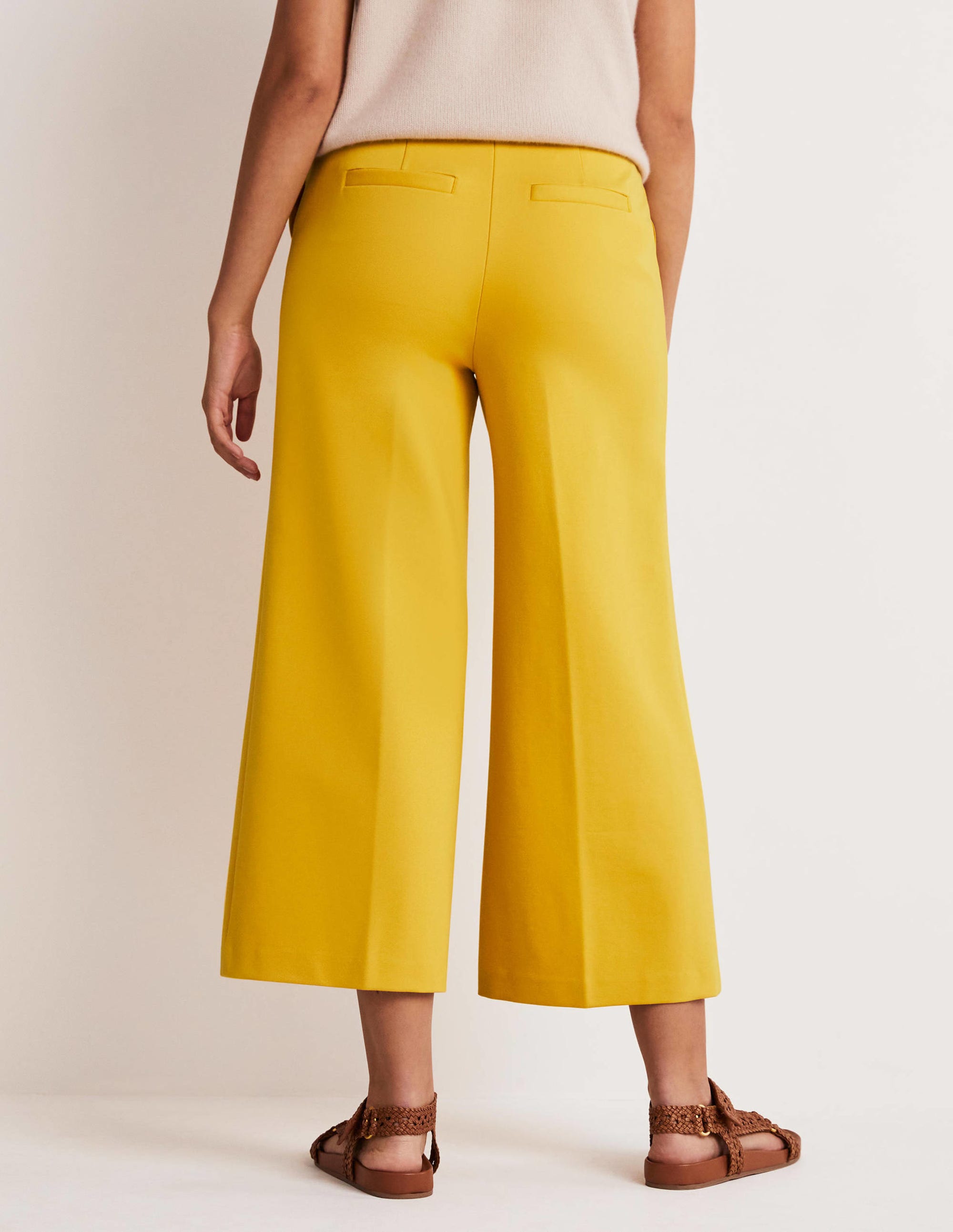 Jersey-Culotte mit weitem Bein-Honiggelb - Image 3