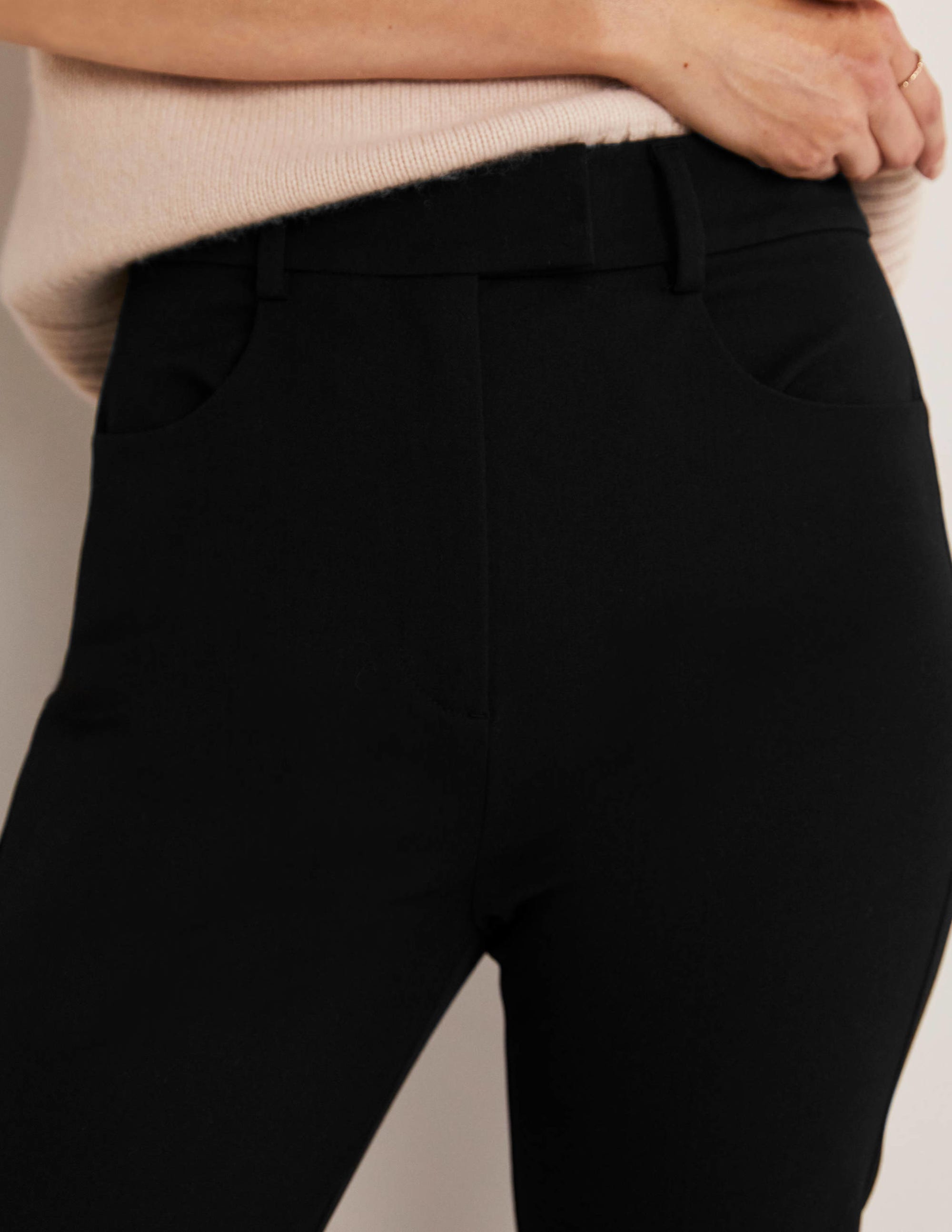 Pantalon taille haute évasé-Noir - Image 2