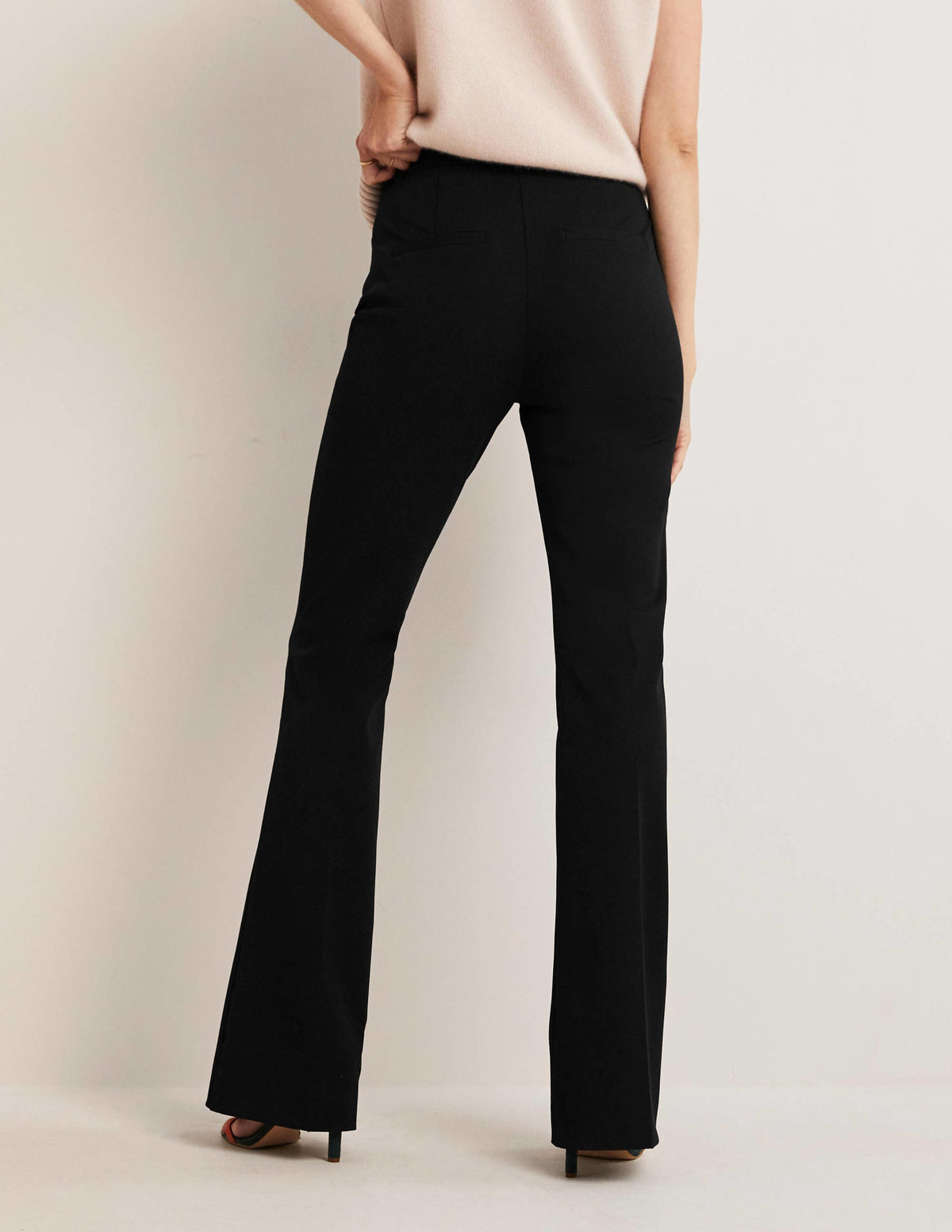Pantalon taille haute évasé-Noir - Image 3