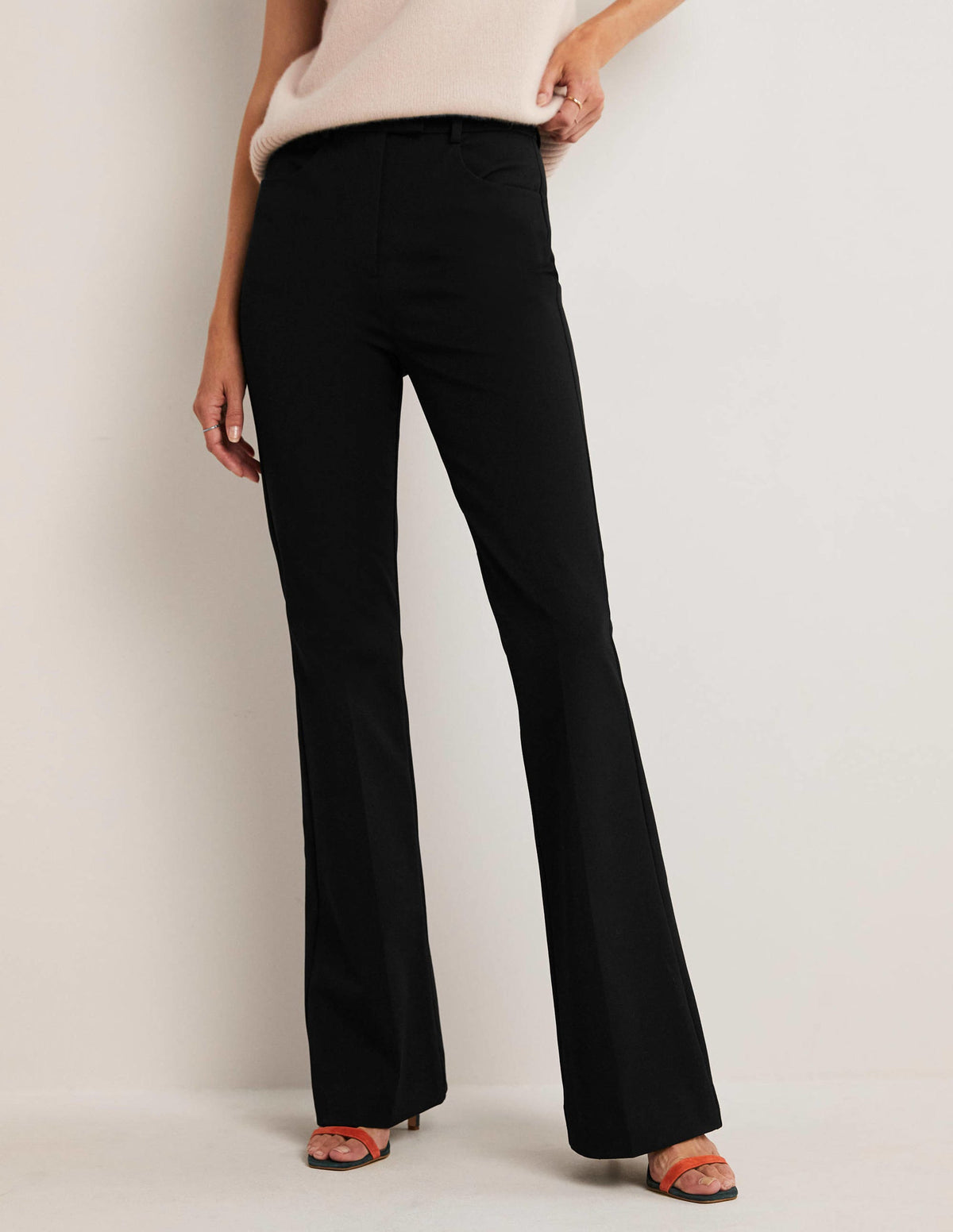 Pantalon taille haute évasé-Noir - Image 4
