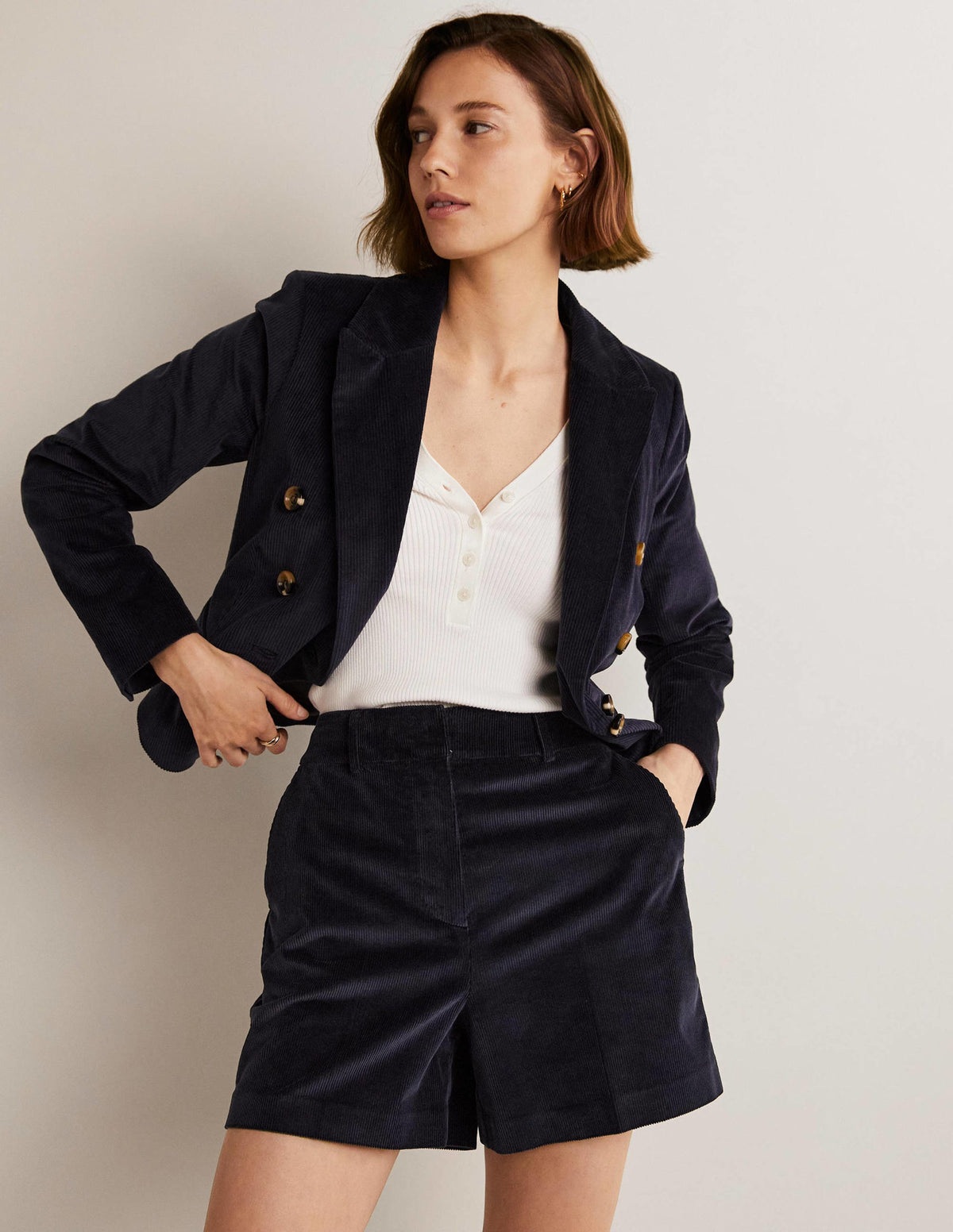 Shorts mit hoher Taille-Marineblau - Image 6