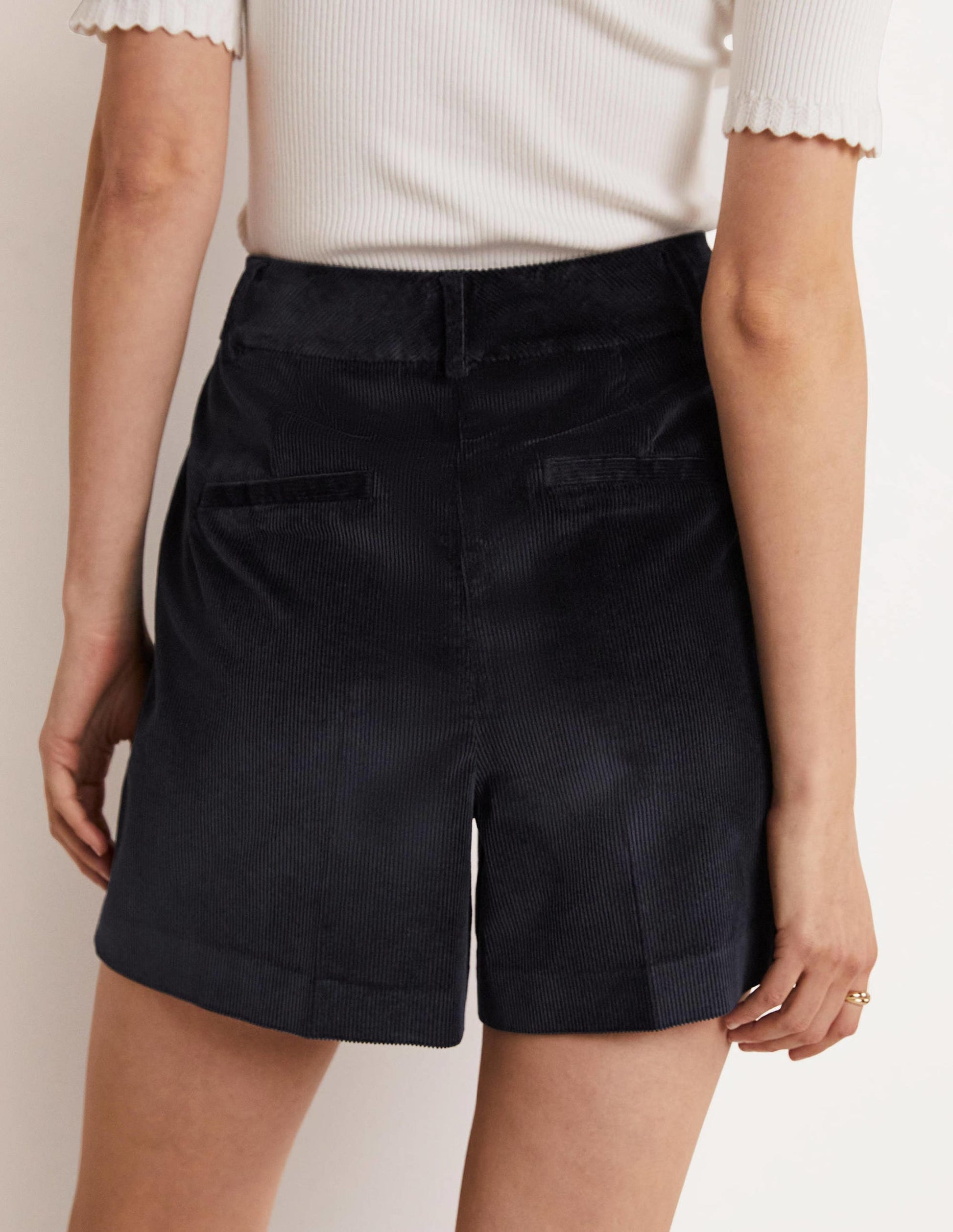 Shorts mit hoher Taille-Marineblau-8