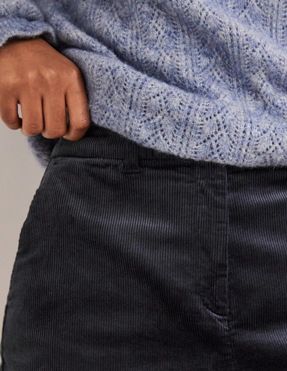 Shorts mit hoher Taille-Marineblau-2