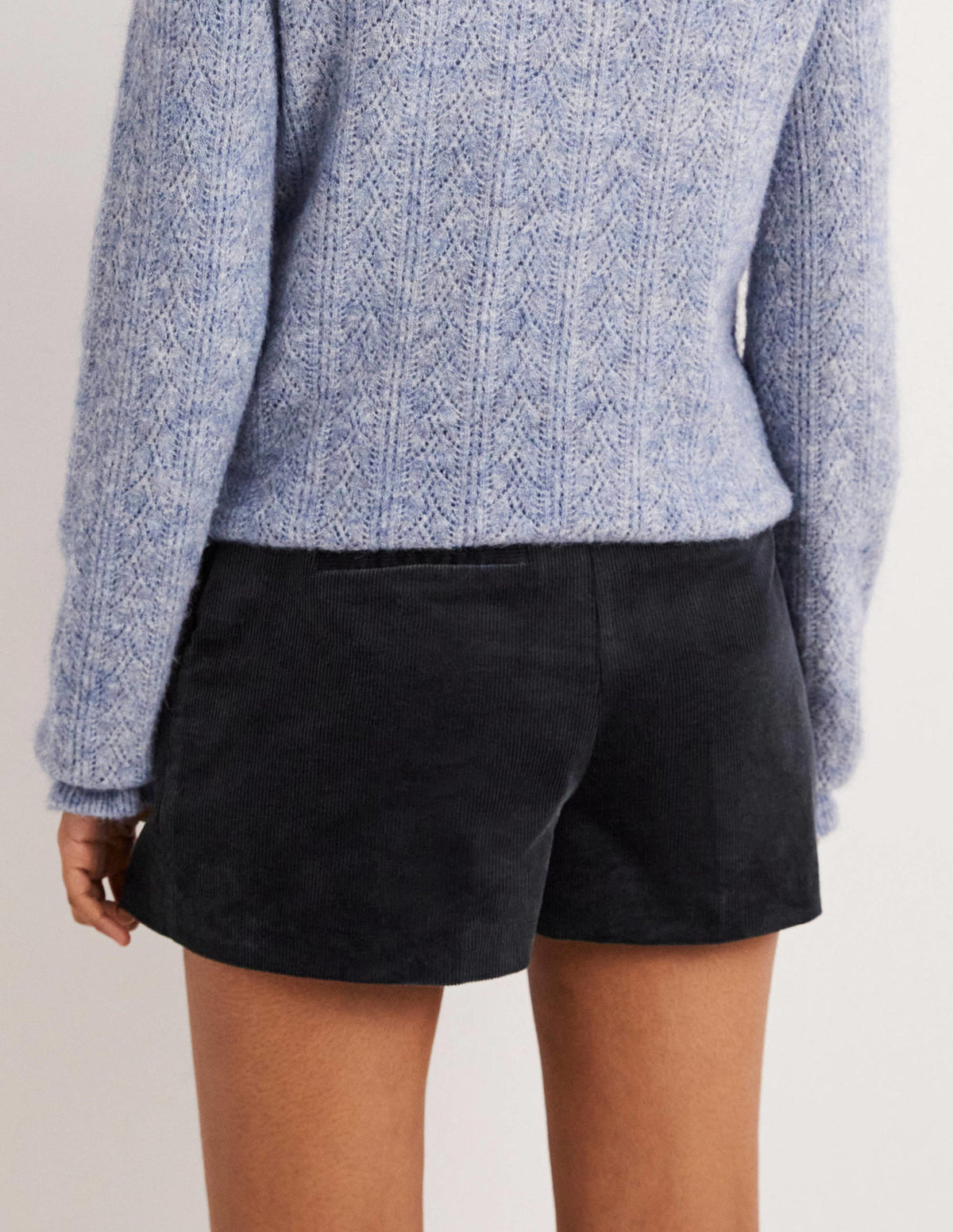 Shorts mit hoher Taille-Marineblau-3