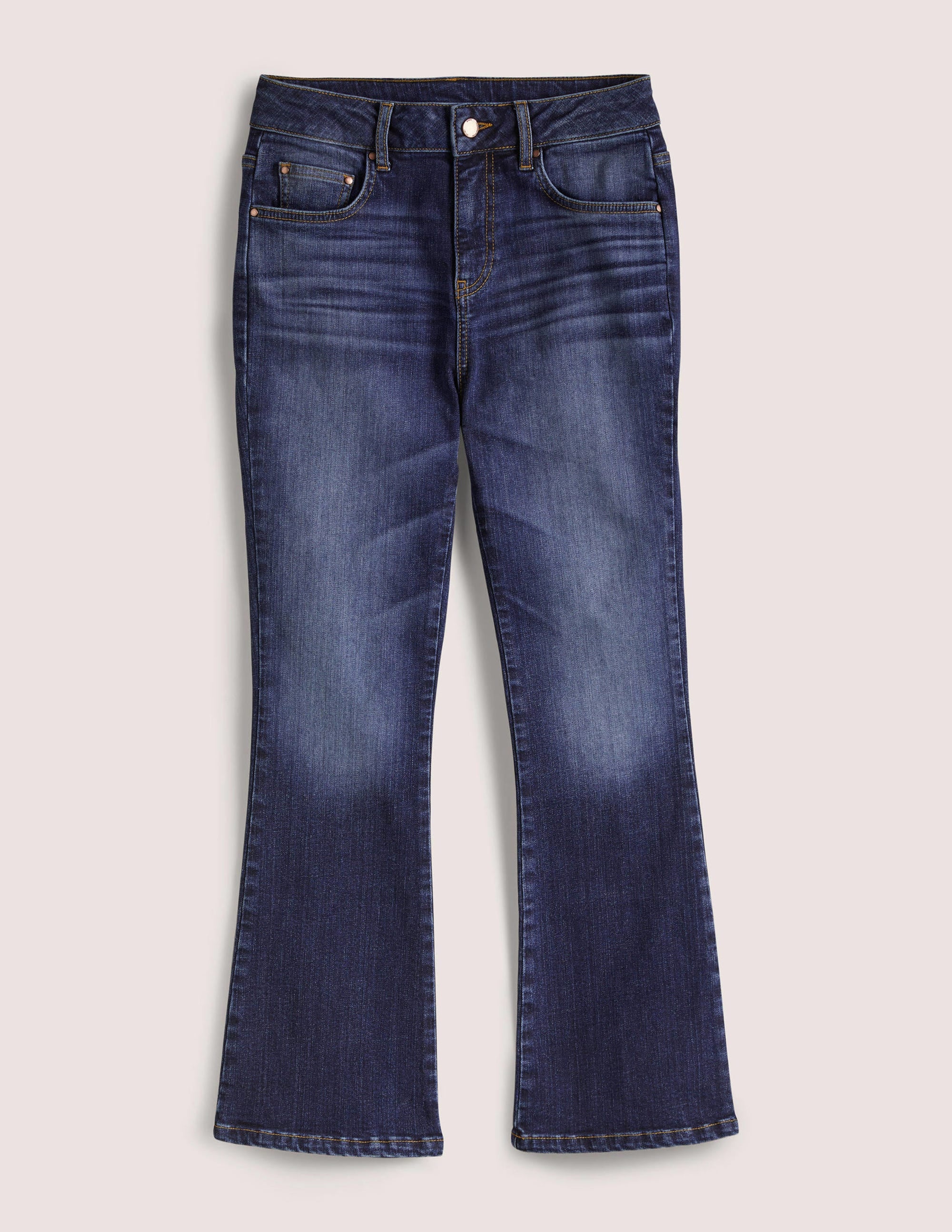 Anliegende 7/8-Jeans mit Schlag-Dunkles Vintageblau - Image 11
