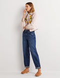 Boyfriend-Jeans-Mittleres Vintageblau