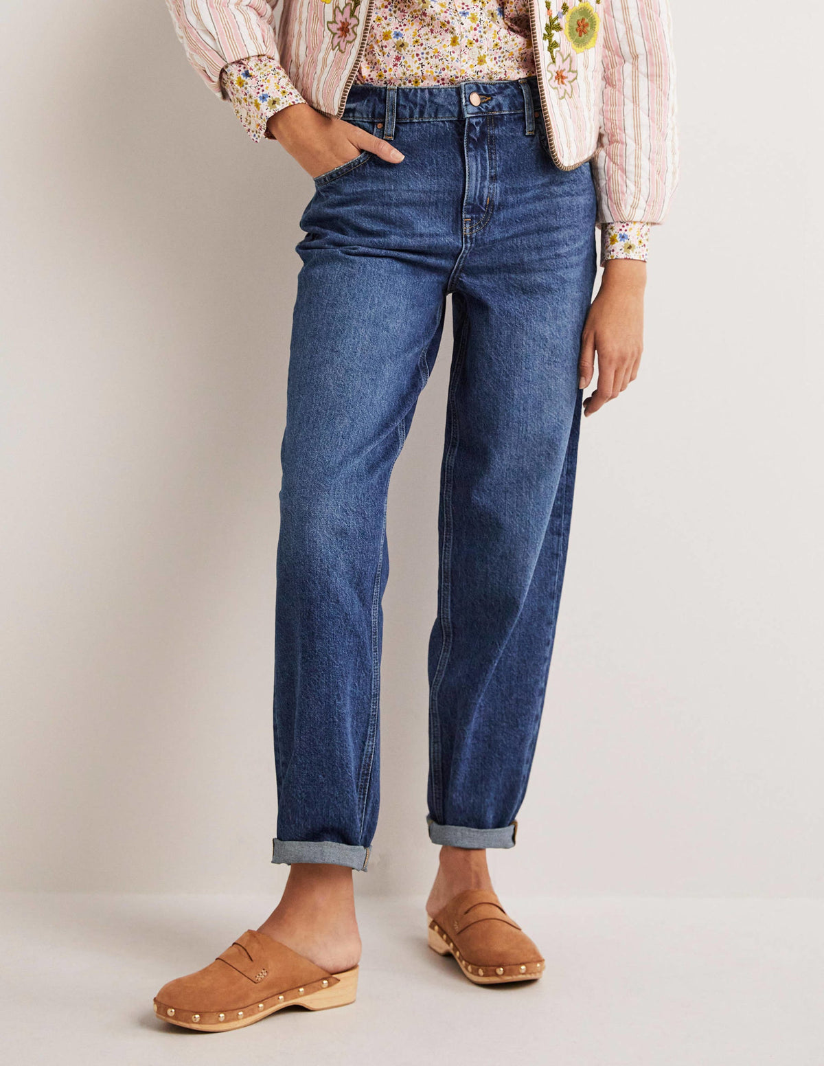 Boyfriend-Jeans-Mittleres Vintageblau - Image 4