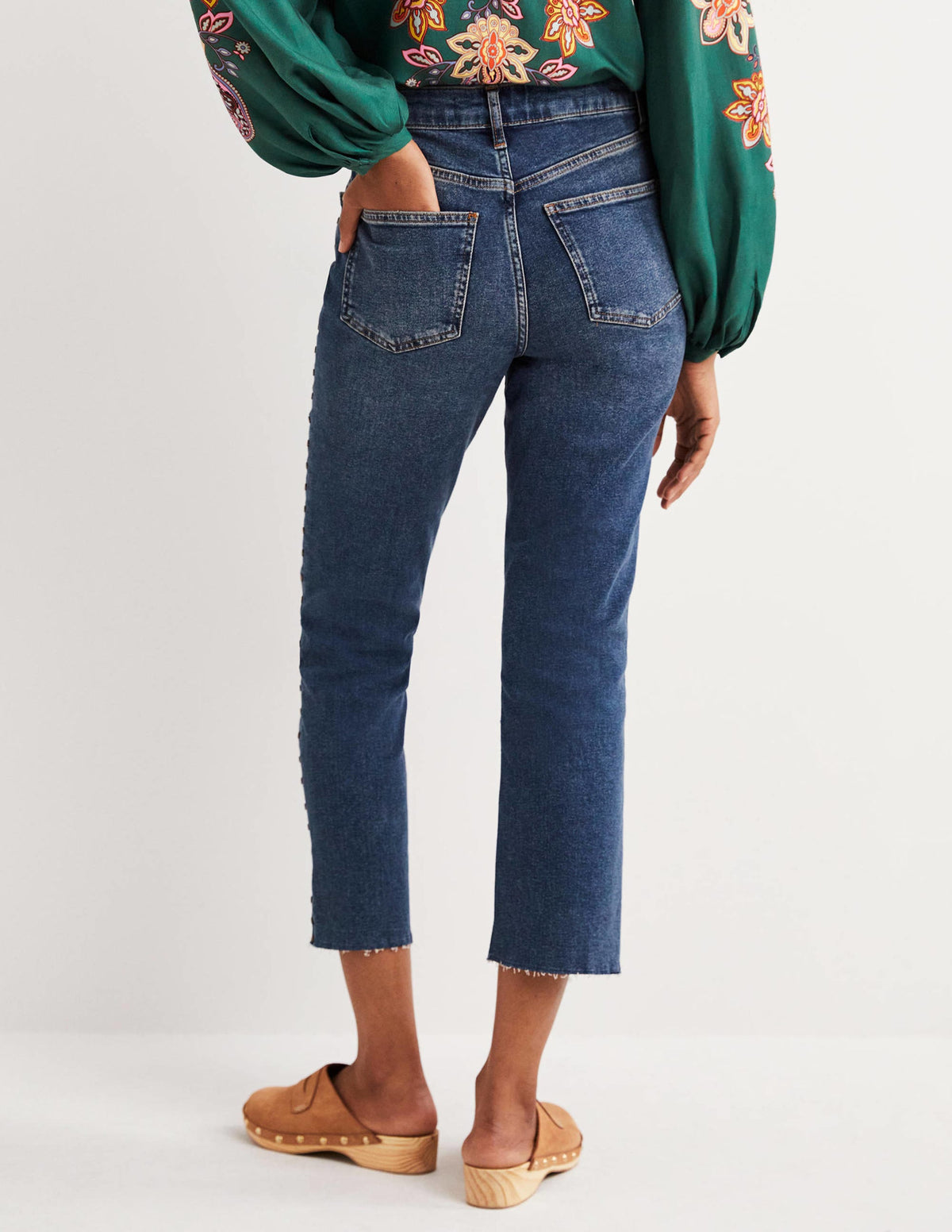 Lockere Jeans mit geradem Bein und Nieten-Mittleres Vintageblau, Nieten-3