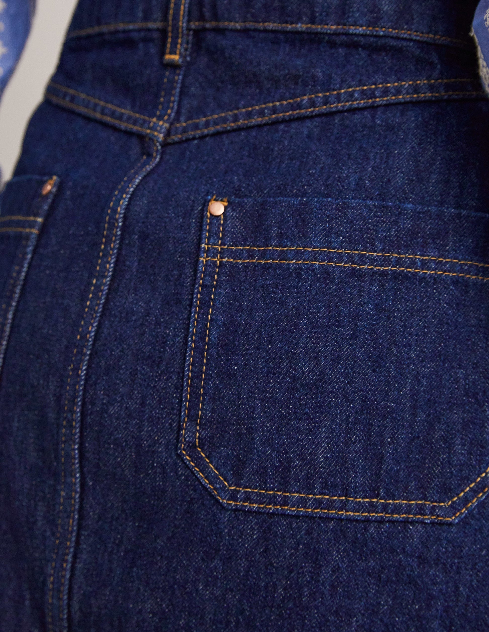 Denim-Minirock mit aufgesetzter Tasche-Indigoblau, Denim-2