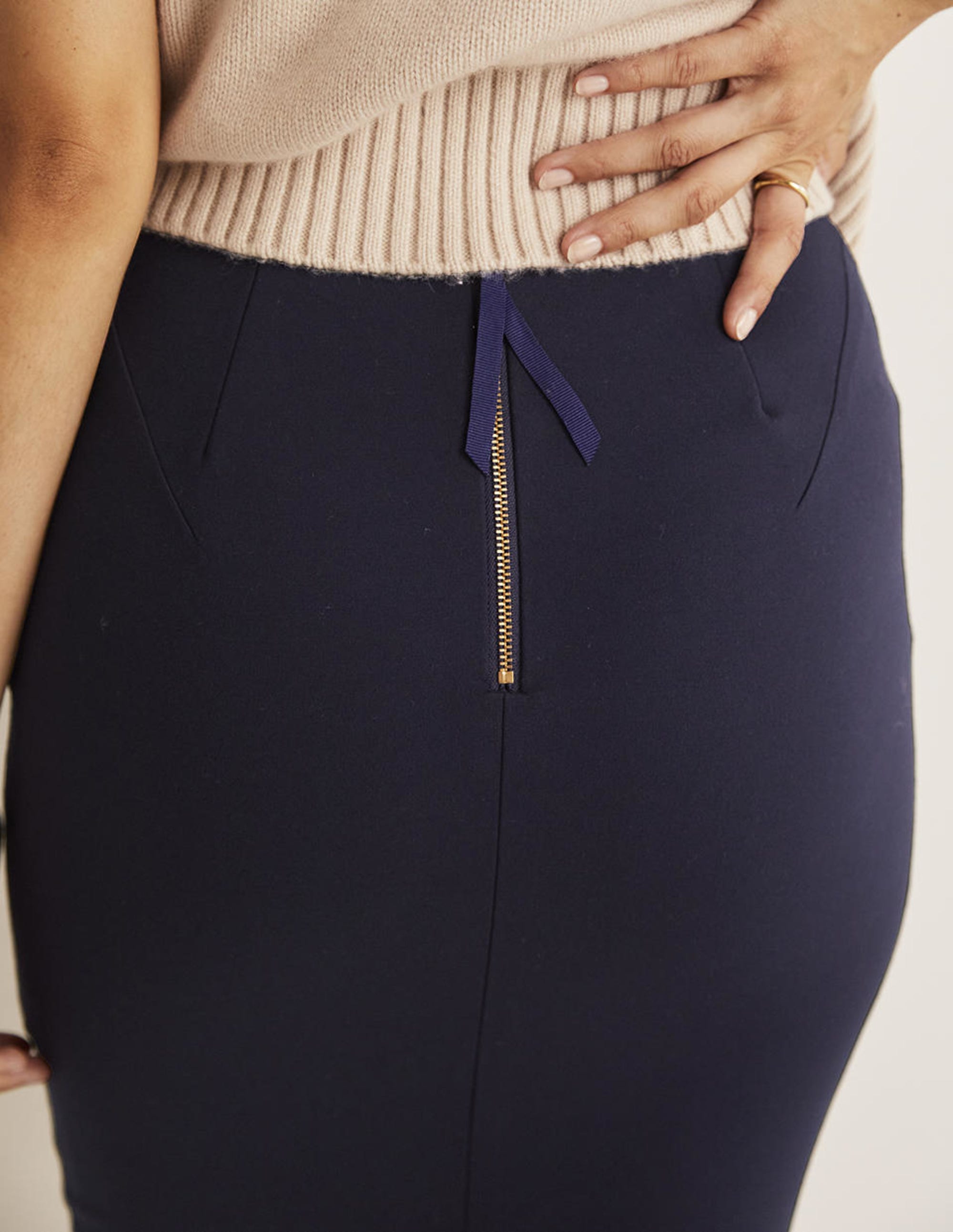 Hampshire Ponte Skirt!-Navy - Image 2