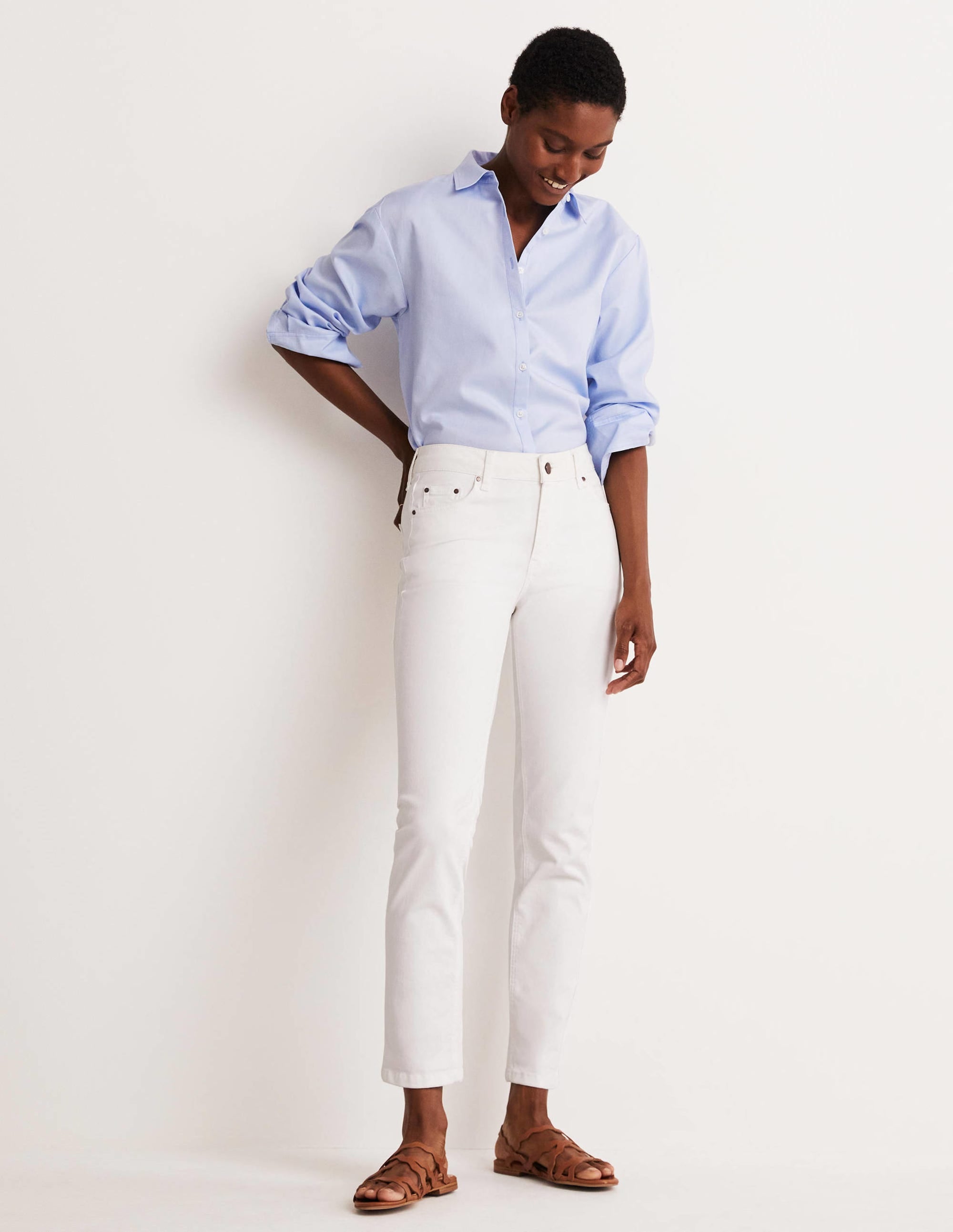 Schmale Jeans mit geradem Bein-Weiß - Image 6