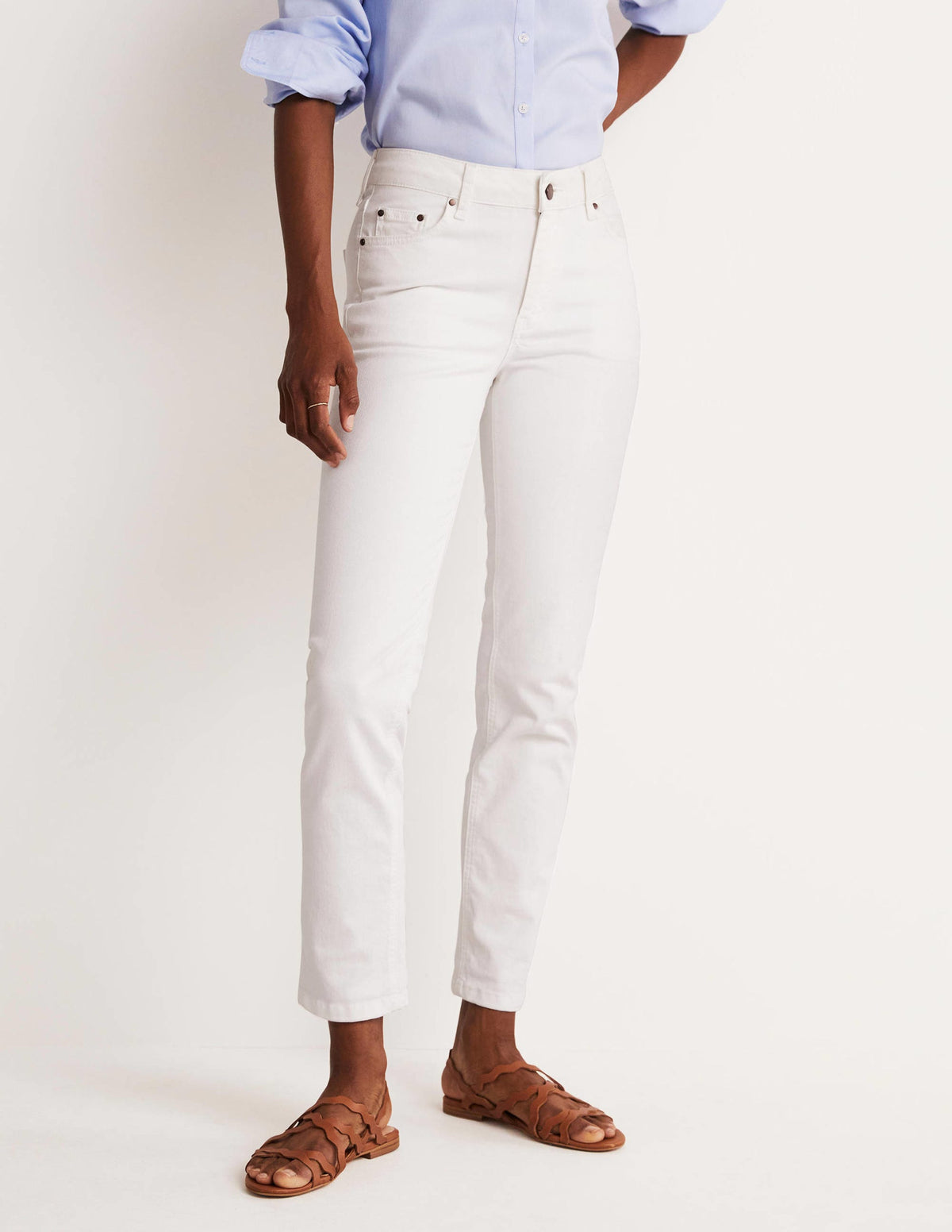 Schmale Jeans mit geradem Bein-Weiß - Image 9