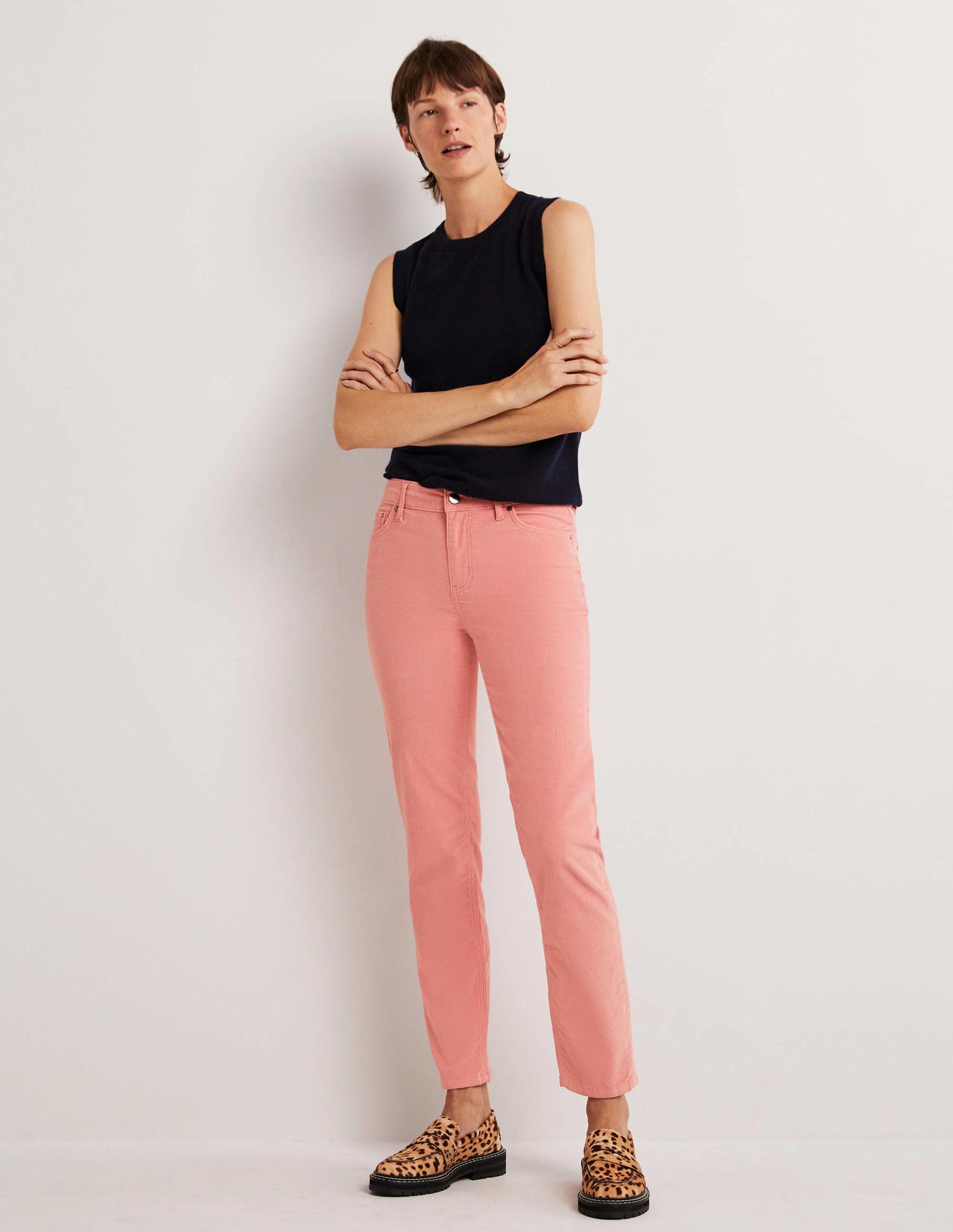 Schmale Cord-Jeans mit geradem Bein-Mandelblütenrosa-1