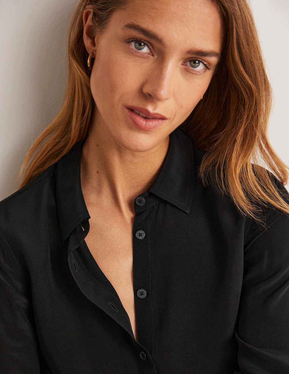 Chemise en soie-Noir - Image 6